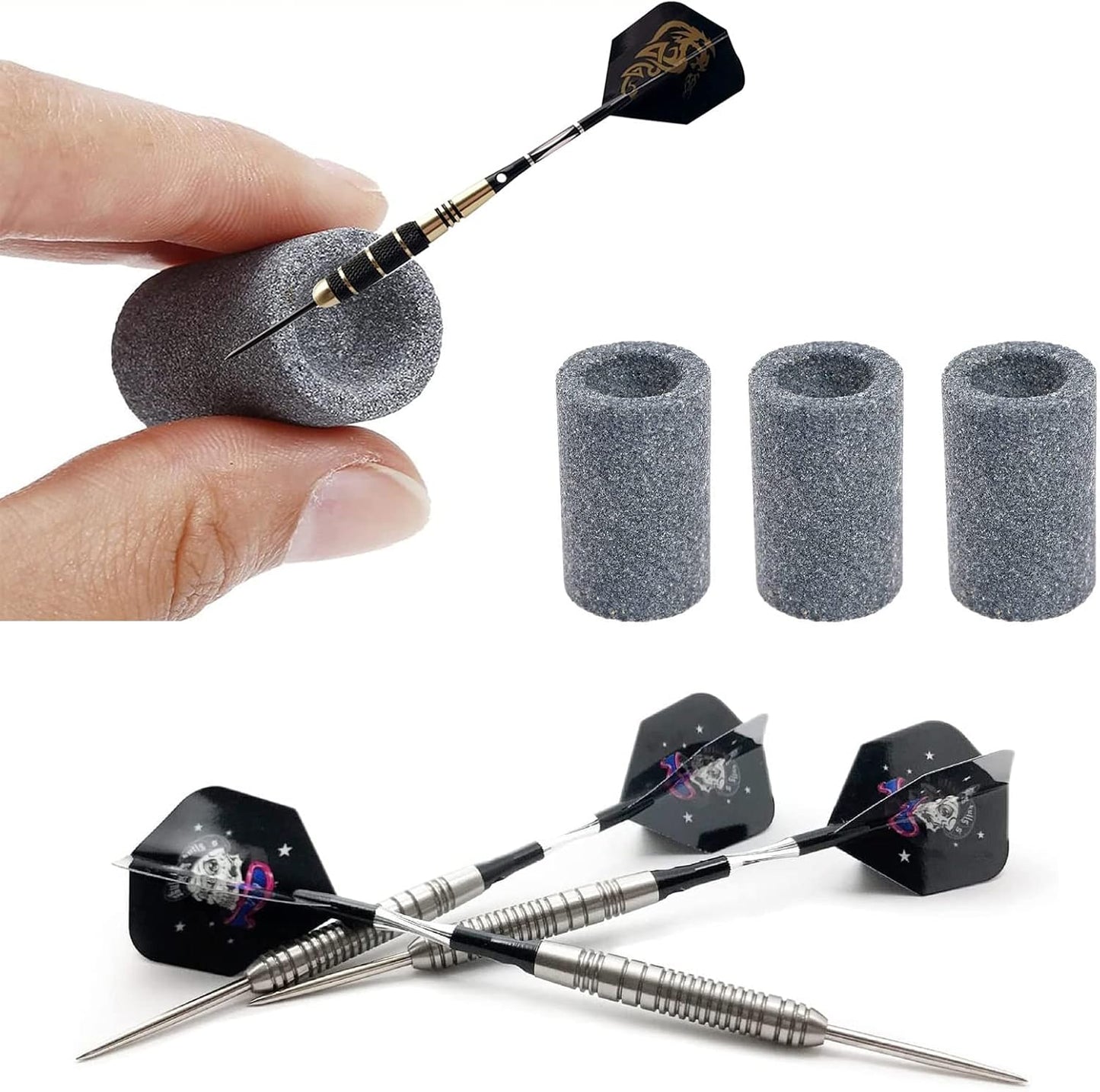 3 pcs Dart Sharpener,Dart Sharpening Sand Stones for Dart Tip Sharpening Tools Sand Sand Stone Darts Burrs Remover Tool Stones,darts sharpener,for Keep Your Darts