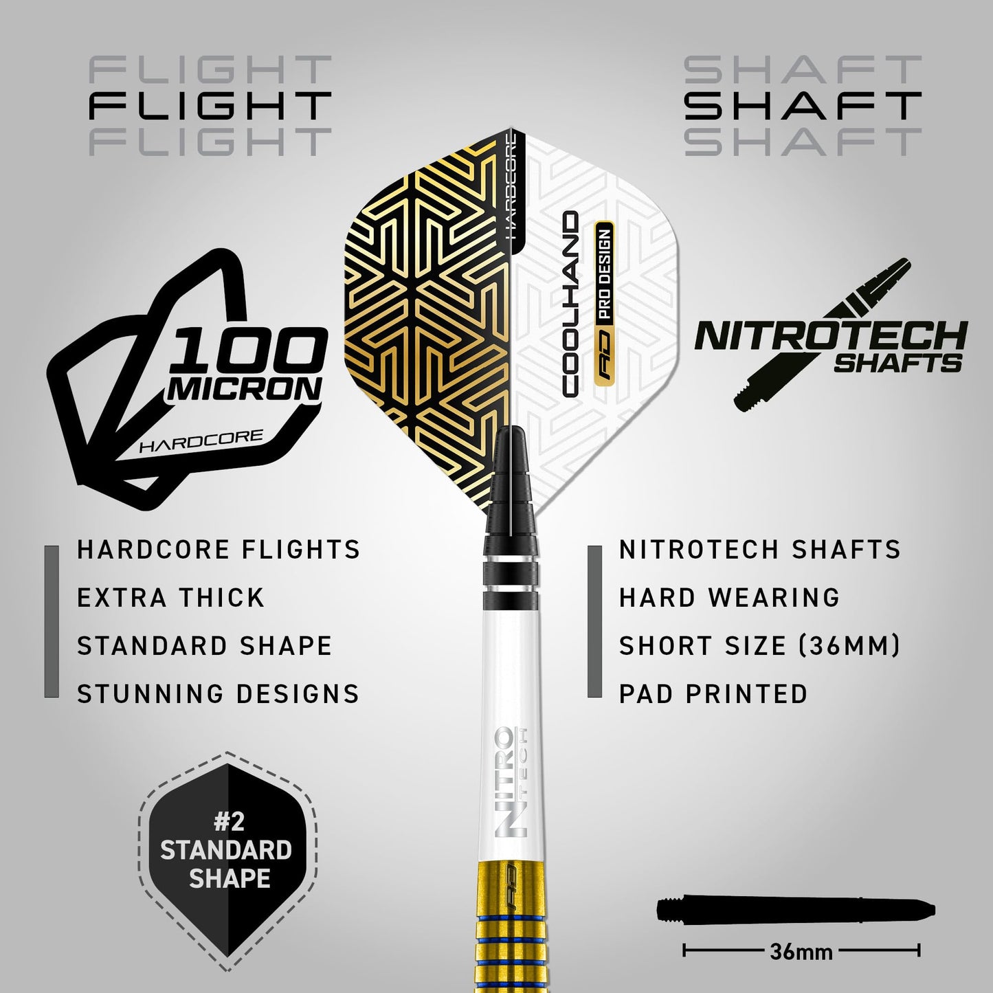 RED DRAGON Luke Humphries TX Series Premium Tungsten Darts Set with Flights and Stems
