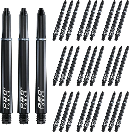 Pro-Force Black Medium Nylon Ring Grip Dart Stems (Shafts) - 10 sets per pack (30 dart stems in total)