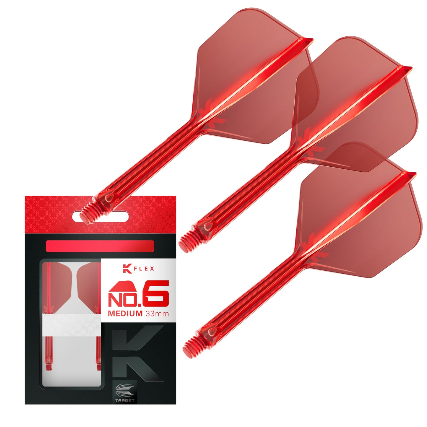 Target Darts K Flex Integrated Dart Flights And Shafts, No.6 | Pack Of 3 K-Flex - No6, Kflex All In One Moulded Dart Flight & Stem Lengths: Short, Intermediate & Medium | Professional Dart Accessories