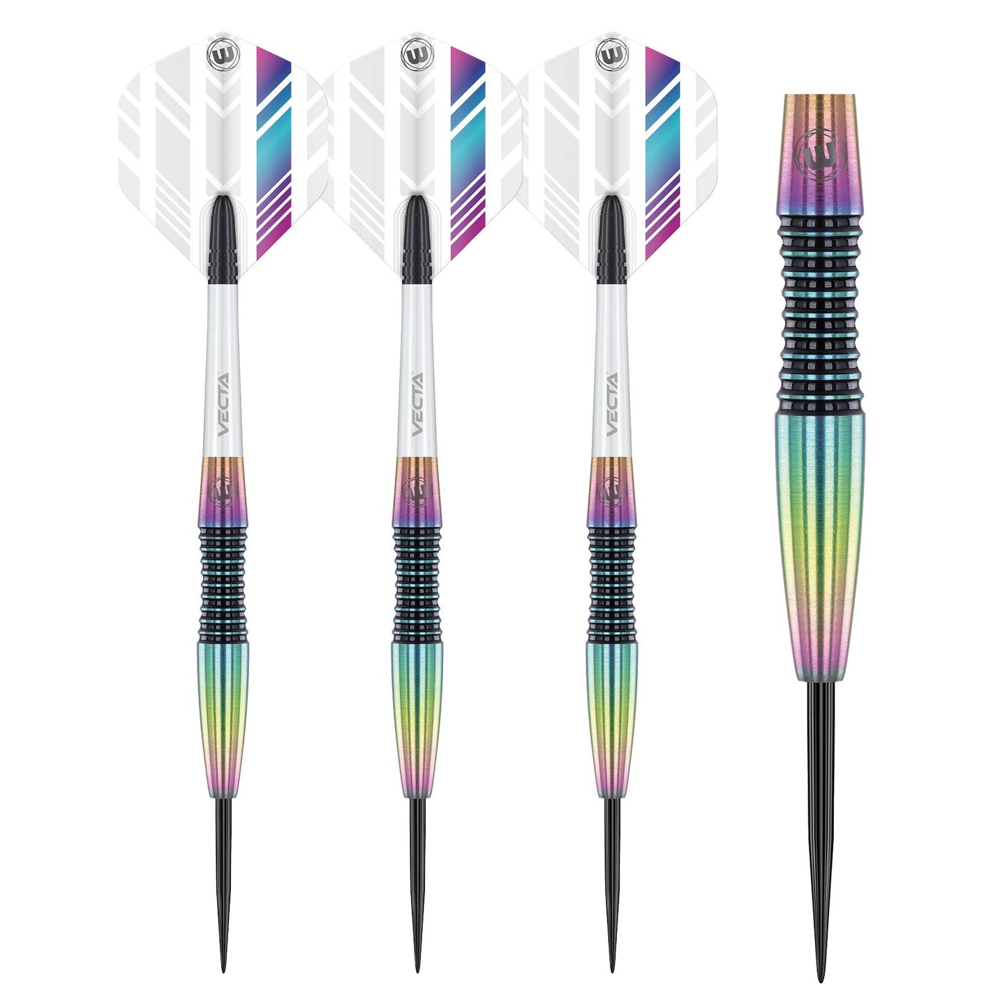 WINMAU Elektra 90% Tungsten Darts with Prism Flights and Vecta Shafts (Stems) 22g-24g-26g weights available - Urban Grip - Match Weighed - Streamline Torpedo Profile