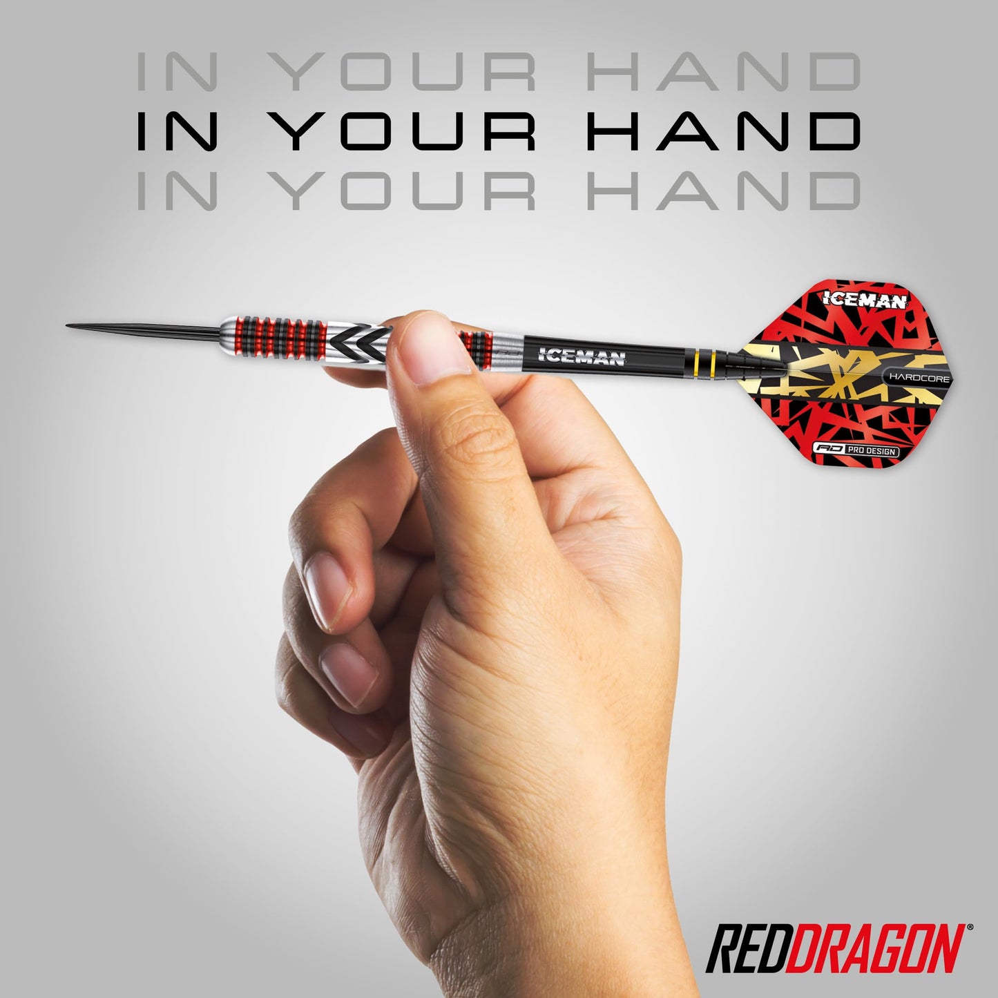 RED DRAGON Gerwyn Price Iceman Firebird Premium Tungsten Darts Set with Flights and Stems