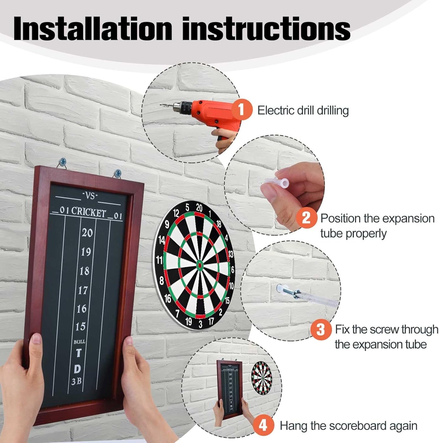 Dart Scoreboard, Chalk Dart Scoreboard for Dart Board Cricket & 01 Dart Games, Dart Board Scoreboard for Dart Scores (Excluding Chalk and Chalk)