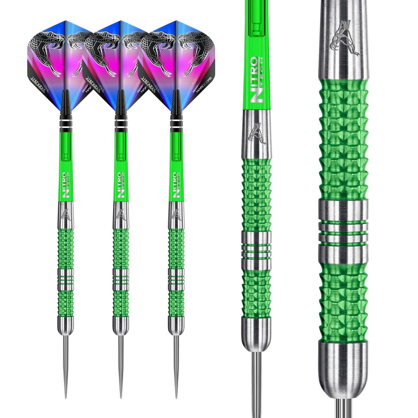 RED DRAGON Peter Wright Snakebite Mamba: 22g or 24g Tungsten Darts Set with Flights and Stems