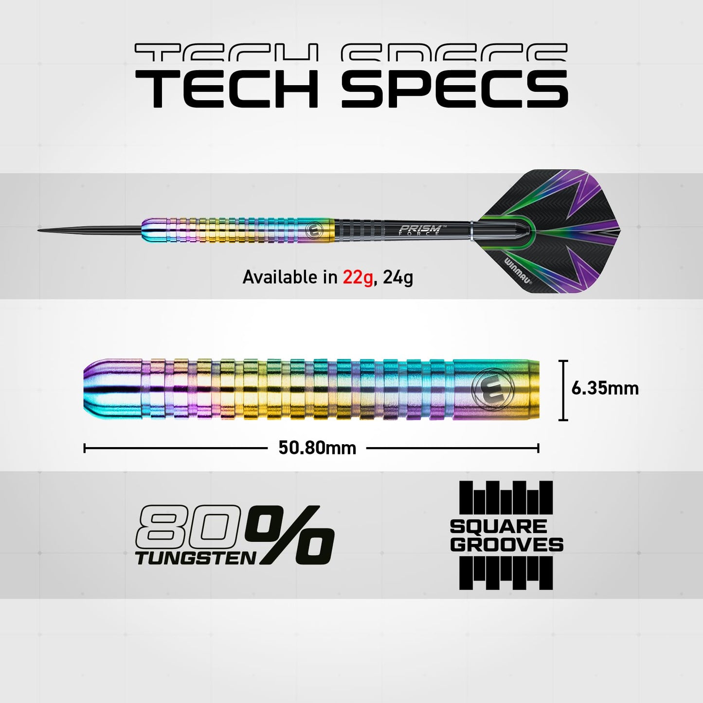 WINMAU Foxfire Urban Professional Tungsten Darts Set with Flights and Stems (Shafts)