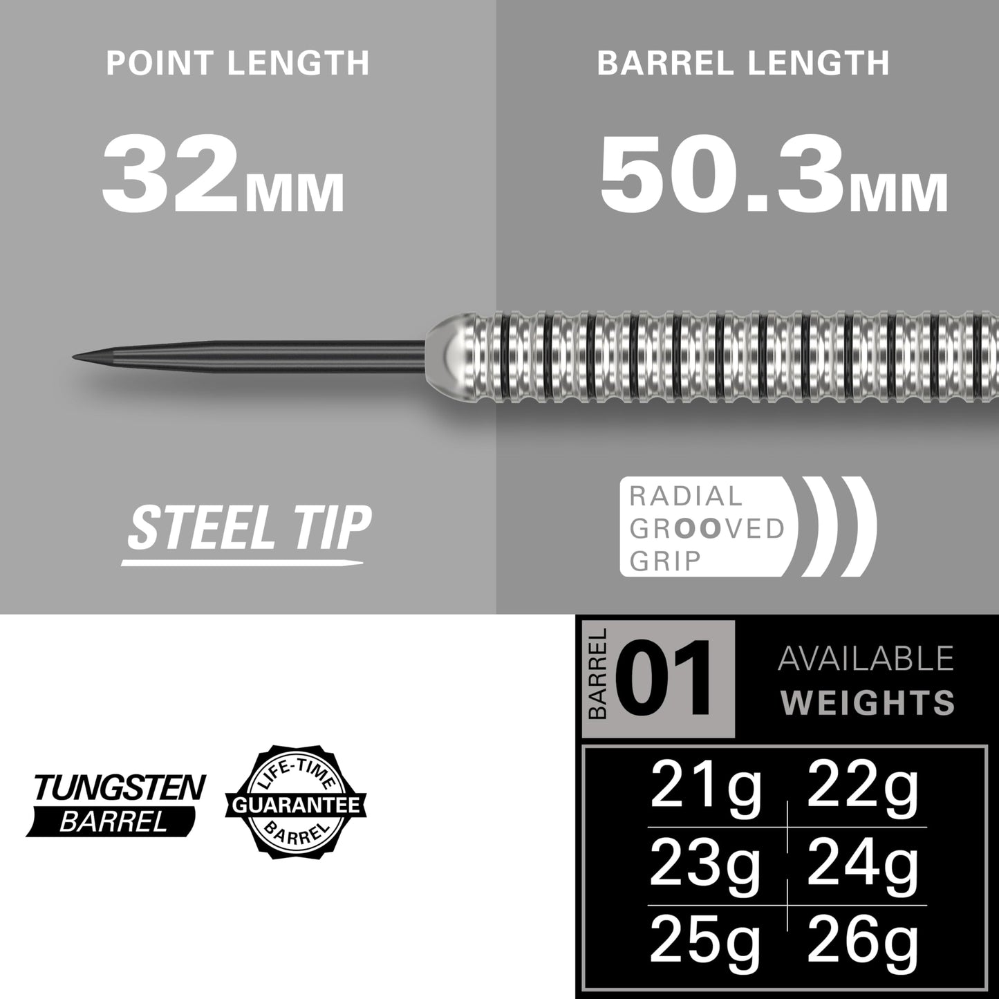 TARGET Darts Artemis 21G/22G/23G/24G/25G/26G 80% Tungsten Steel Tip Darts Set | 6 Pro Grip Shafts | 9 Pro Ultra Flights | Dart Wallet Bundle