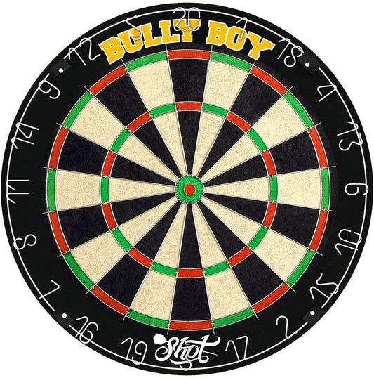 Shot! - Michael Smith Bully Boy Bristle Professional Dartboard | Sisal Construction | Black Finish | Dartboards Category | Ideal for Enthusiasts, Black, Sisal