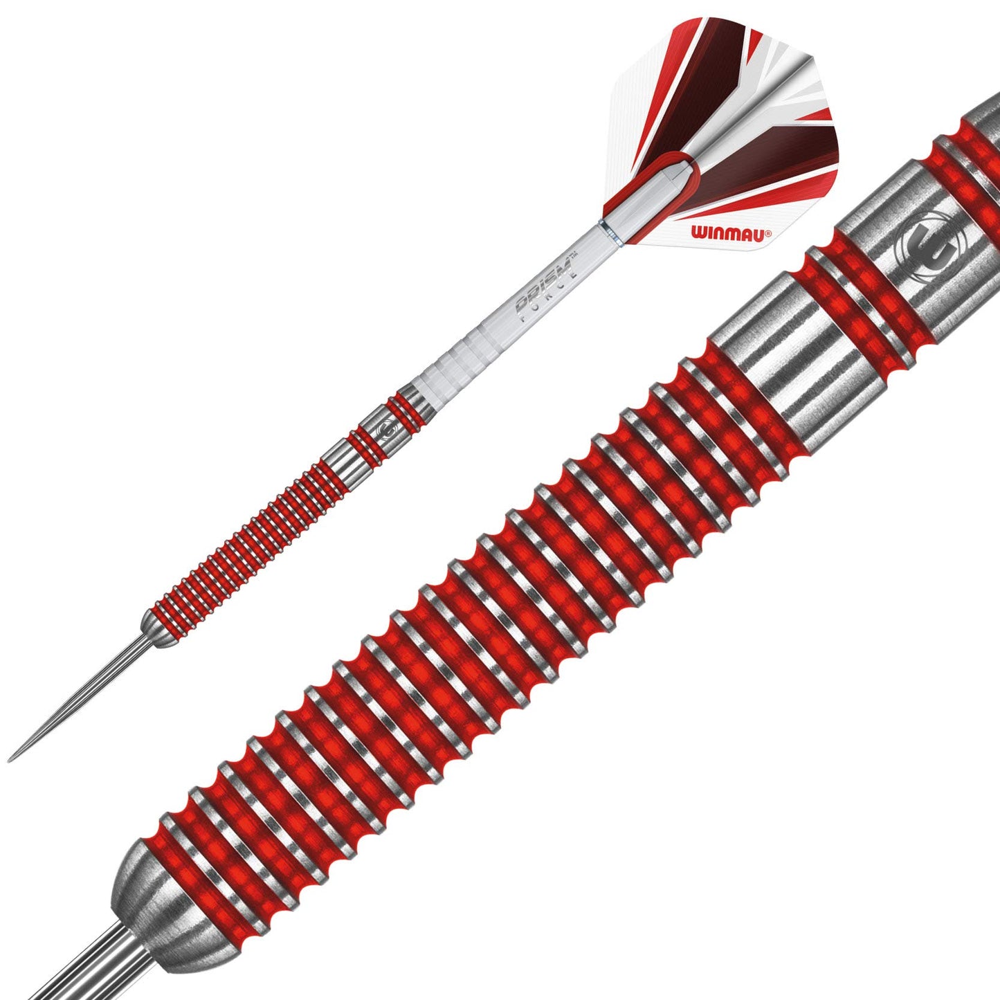 WINMAU Overdrive Tungsten Steeltip Darts Set with Prism Flights and Shafts (Stems)