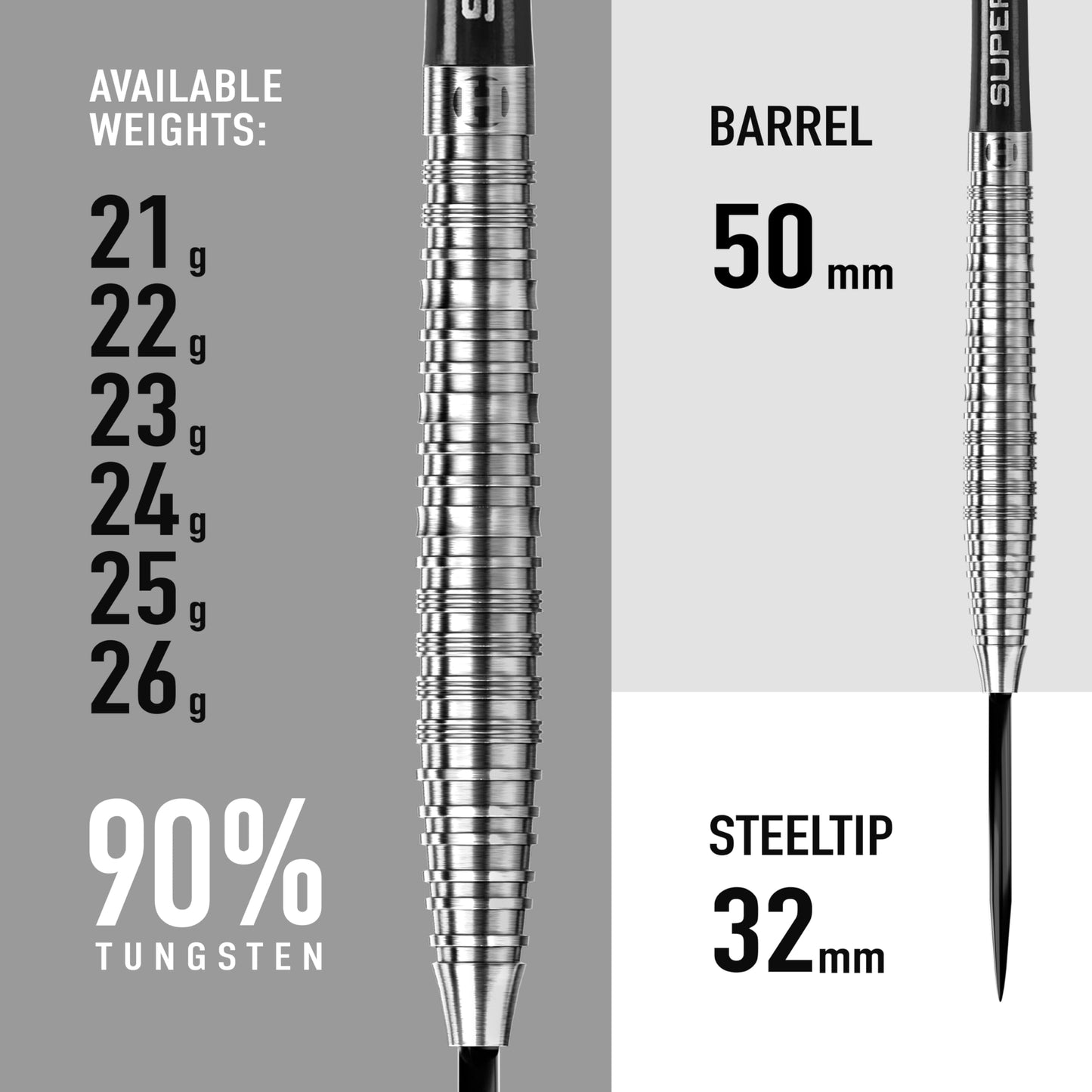 Harrows NX90 90% Tungsten Steel Tip Darts