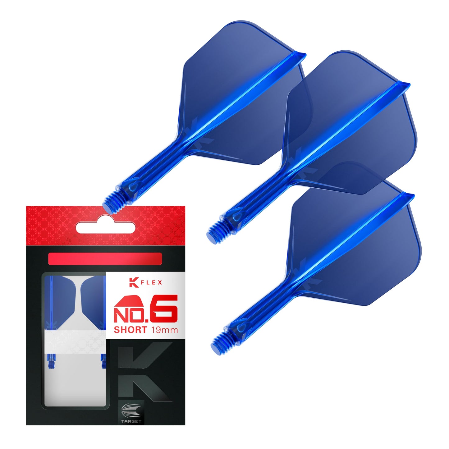 Target Darts K Flex Integrated Dart Flights And Shafts, No.6 | Pack Of 3 K-Flex - No6, Kflex All In One Moulded Dart Flight & Stem Lengths: Short, Intermediate & Medium | Professional Dart Accessories
