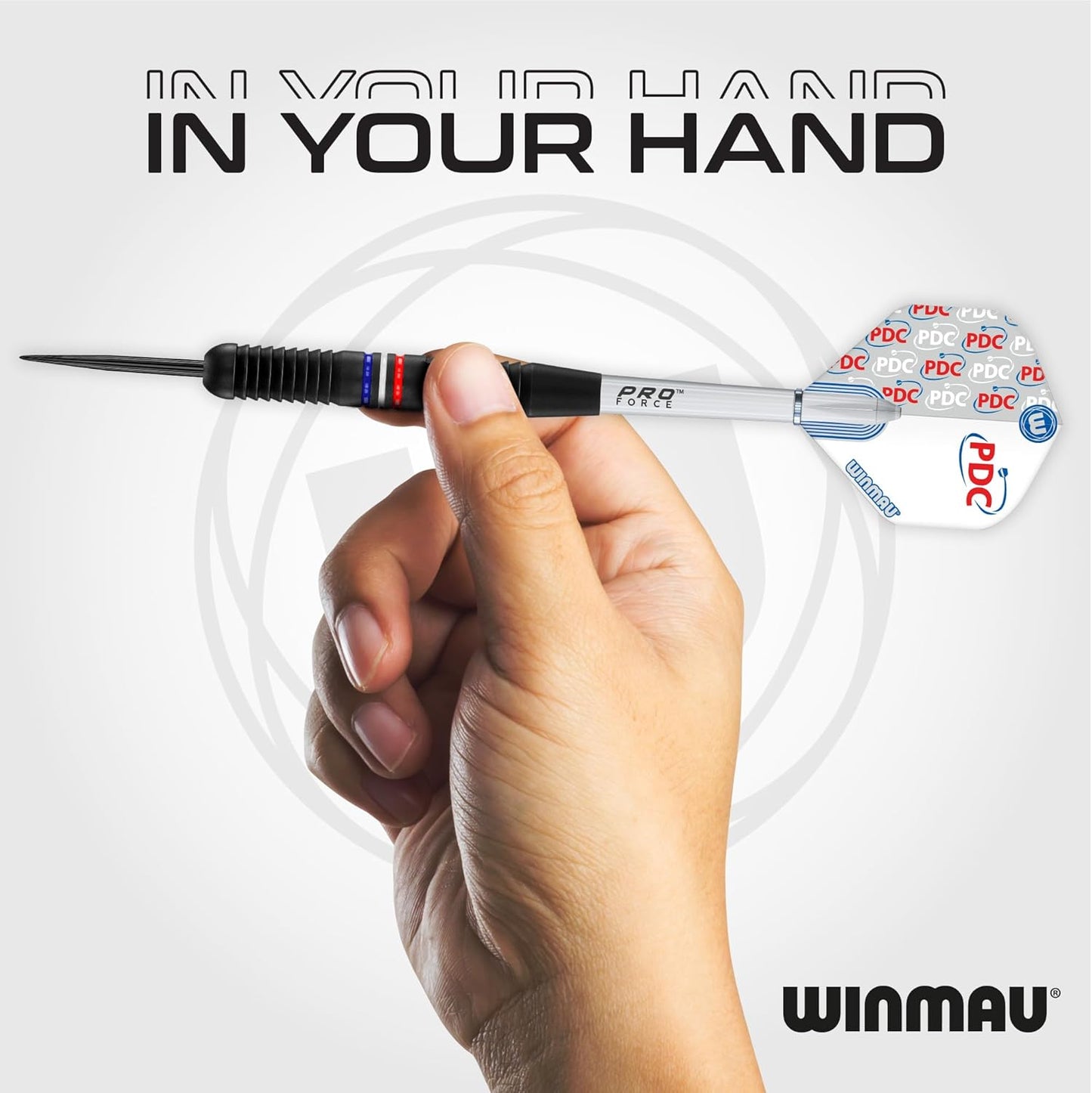 WINMAU Darts – PDC Ultimate Set – 22g Steel Tip Professional Brass Darts Set and Accessories – Includes Dart Flights, Shafts, Point Sharpener & Black Transparent Plastic Tournament Case