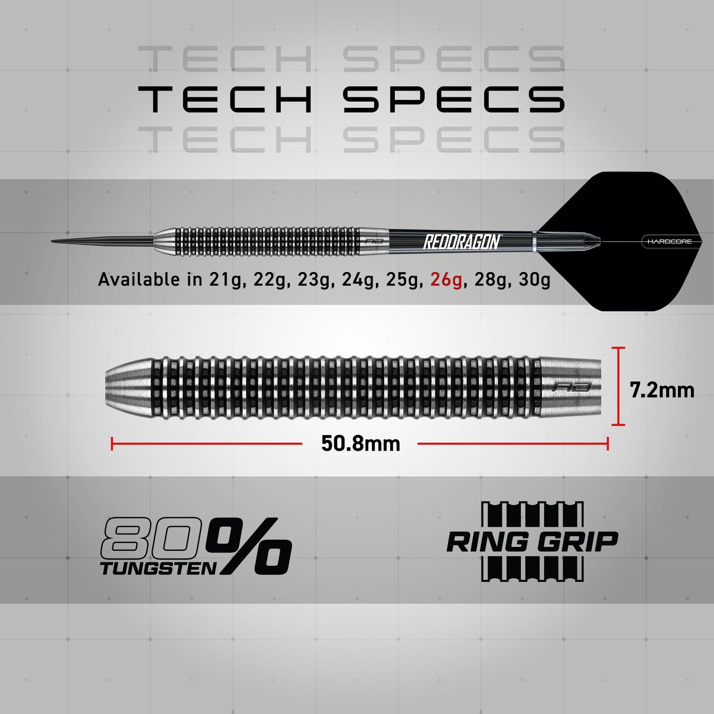 RED DRAGON Pegasus Professional Tungsten Steeltip Darts Set Available in 21, 23, 24, 25, 26, 28, 30 Gram with Flights, Stems (Shafts) and Wallet