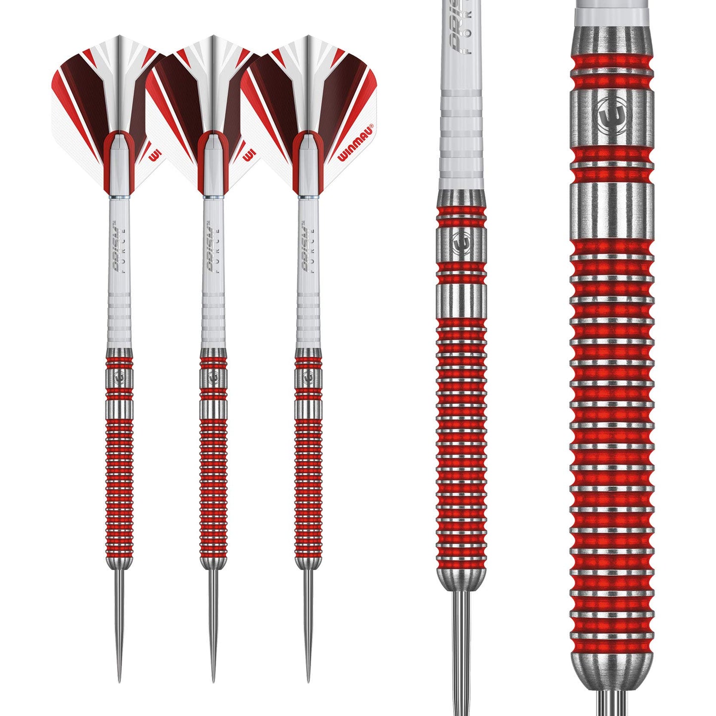 WINMAU Overdrive Tungsten Steeltip Darts Set with Prism Flights and Shafts (Stems)