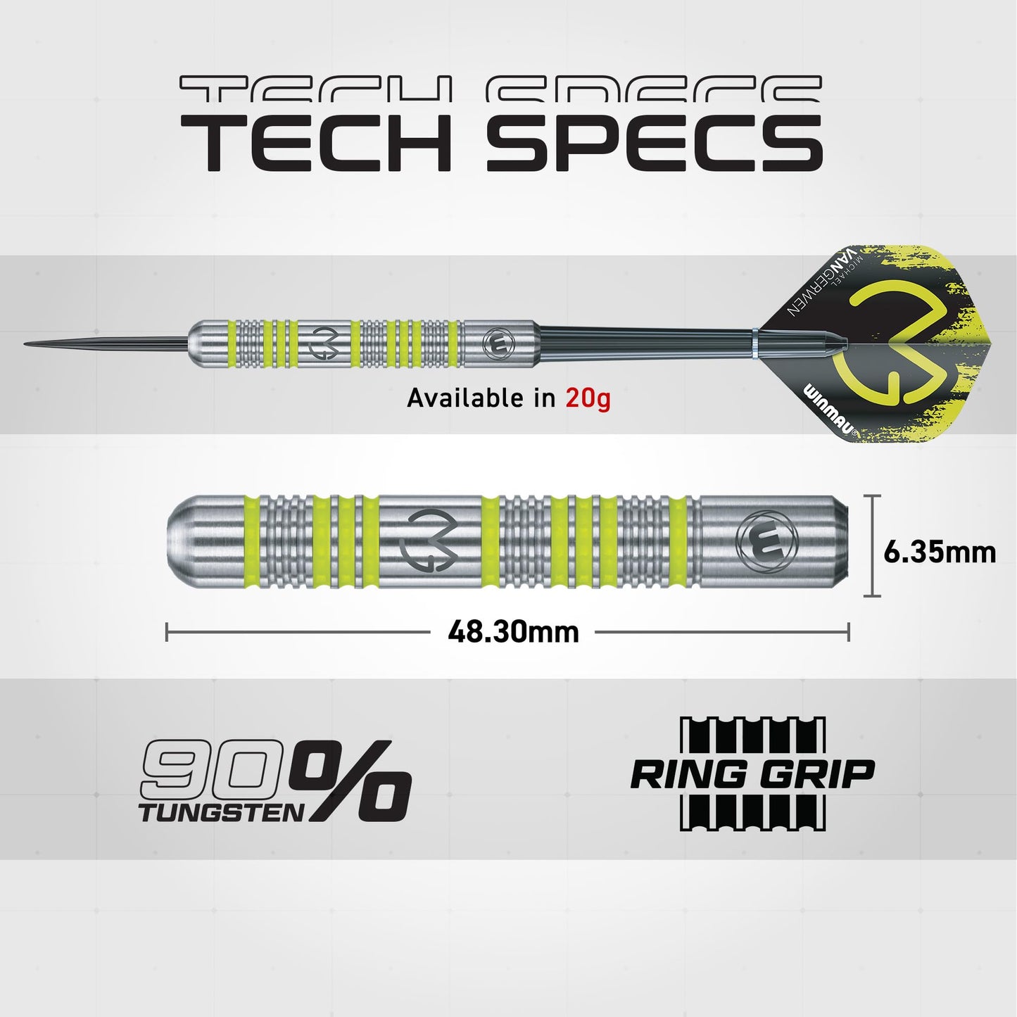 WINMAU Michael Van Gerwen MvG Gift Set - 50 Piece Dart Set with 4 Shafts, 4 Flights Plus Accessories