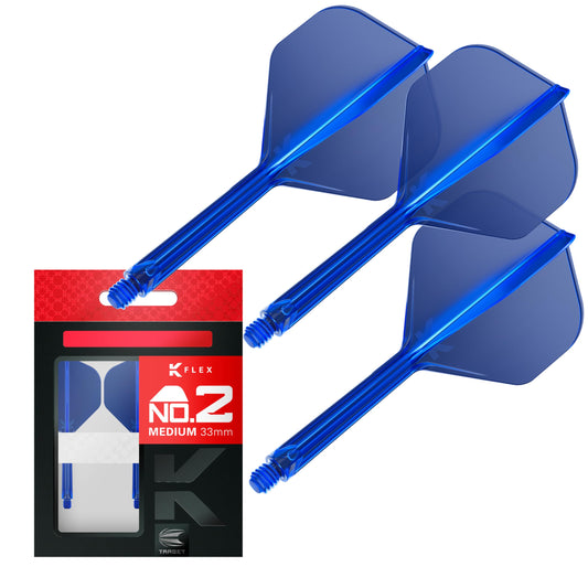 Target Darts K Flex Integrated Dart Flights And Shafts, No.2 | Pack Of 3 K-Flex - No2, Kflex All In One Moulded Dart Flight & Stem Lengths: Short, Intermediate & Medium | Professional Dart Accessories