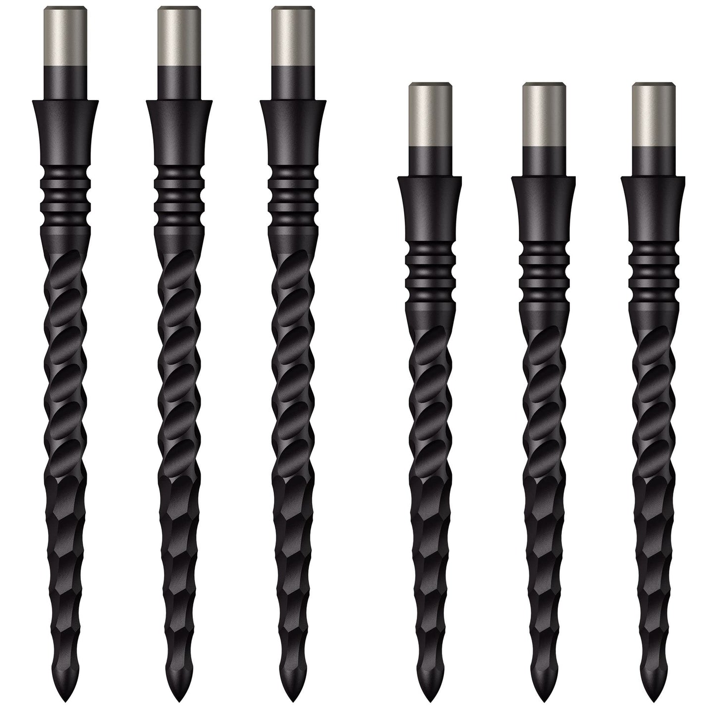 Mission Darts Sniper Steel Tip Replacement Dart Points with Lunar Complete Section Grooving, Multiple Lengths and Colours