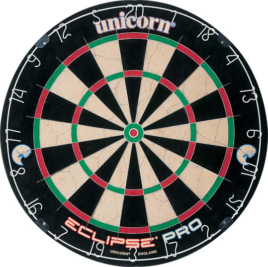 UNICORN Dartboard | Eclipse Pro | Ultra-Visible Number Ring & Spider | Championship Quality Sisal Bristle | Staple-Free Construction