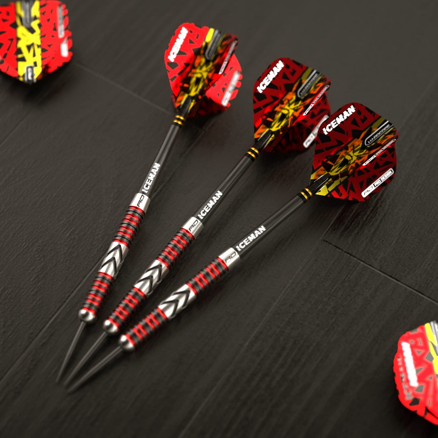 RED DRAGON Gerwyn Price Iceman Firebird Premium Tungsten Darts Set with Flights and Stems