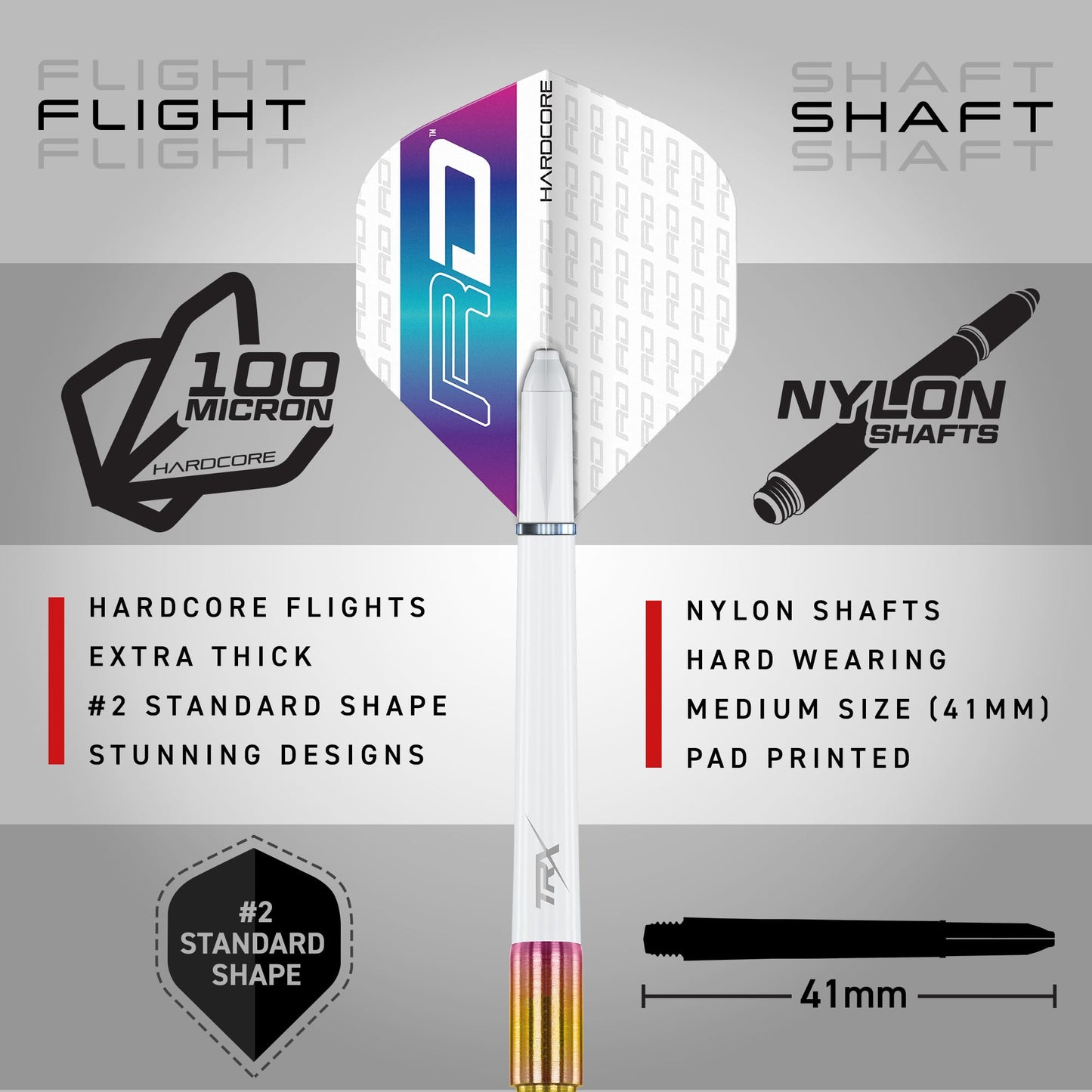 RED DRAGON Javelin Spectron - Premium Tungsten Steeltip Darts Set with Dart Flights and Dart Shafts (Stems) - Available in 20g, 22g, 24g, 26g