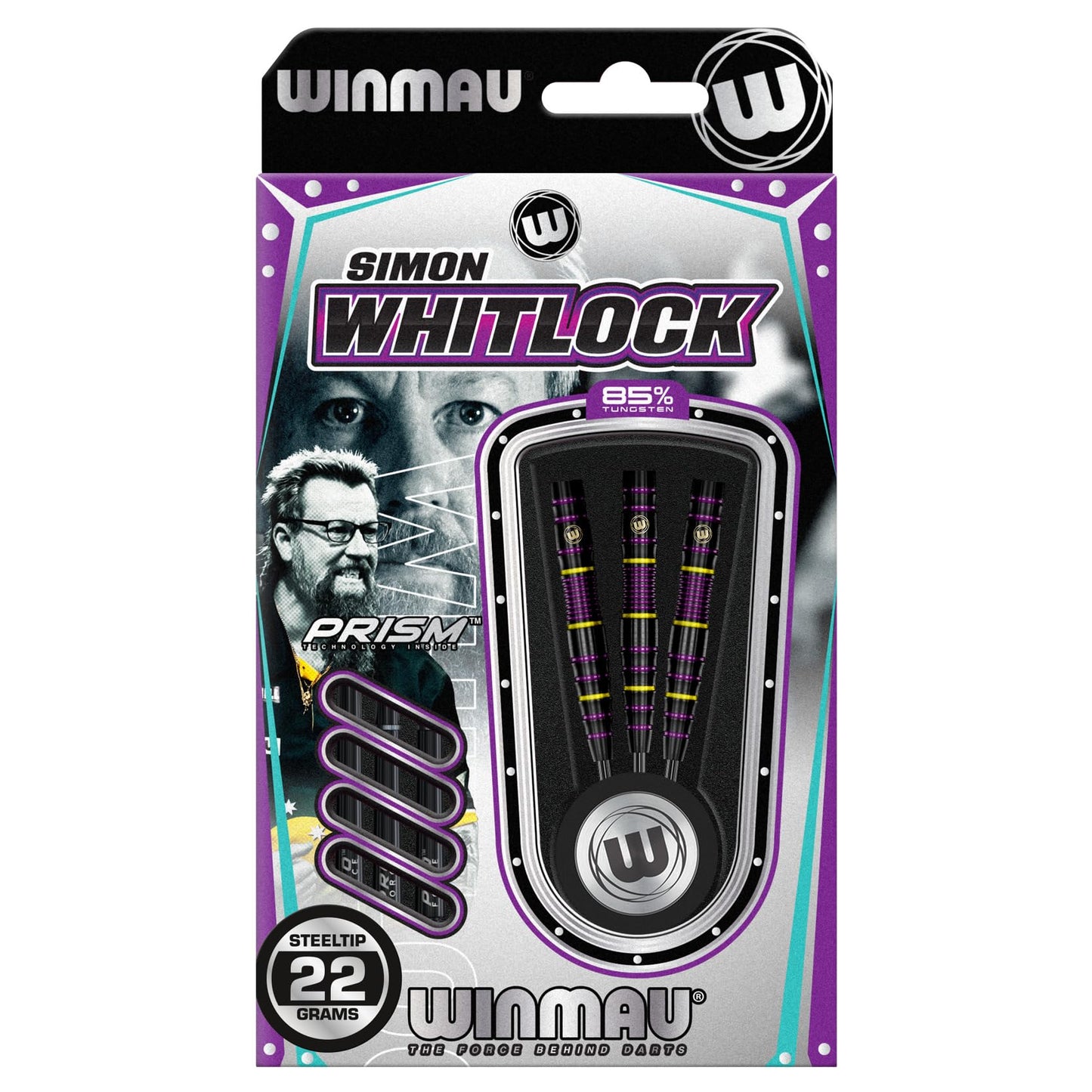 WINMAU Darts - 85% Pro Series Professional Dart Set with Dart Flights and Dart Shafts (Stems)