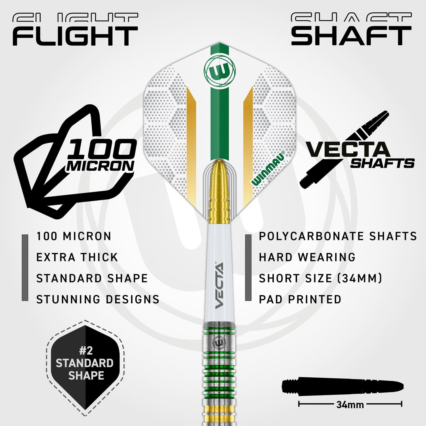 WINMAU Darts Xenon Series 90% Professional Tungsten Darts Set with Dart Flights and Dart Shafts (Stems) - Available weights 18g Soft Tip 23g, 24g and 25g Steel Tip