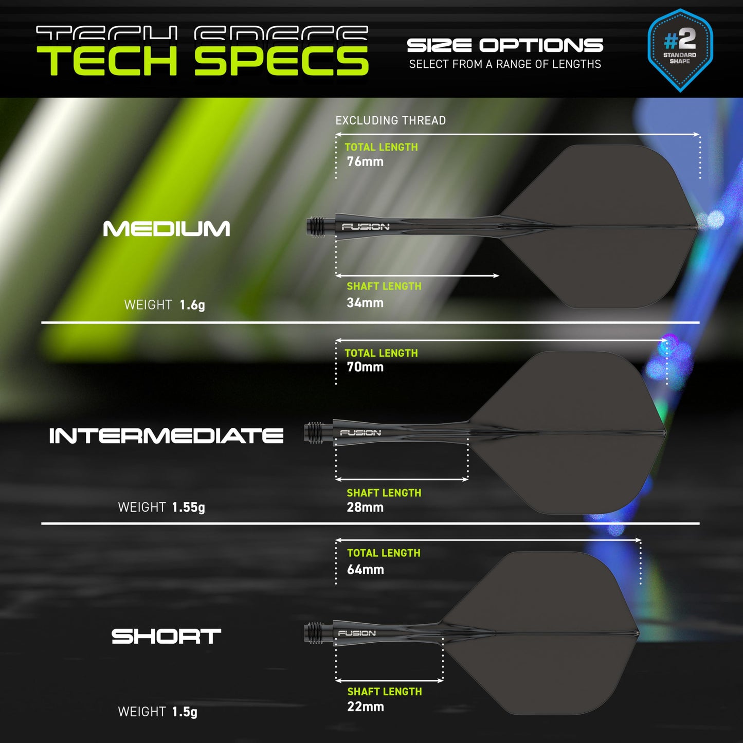 WINMAU Fusion Intergrated Dart Flight and Shaft System - 1 set per pack (3 flights and shafts in total)