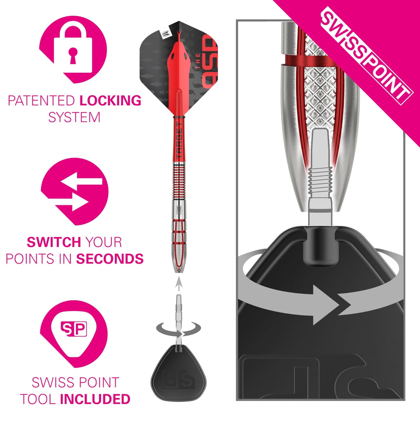 TARGET Darts Nathan Aspinall Gen 2 95% Tungsten Swiss Point Steel Tip Darts Set