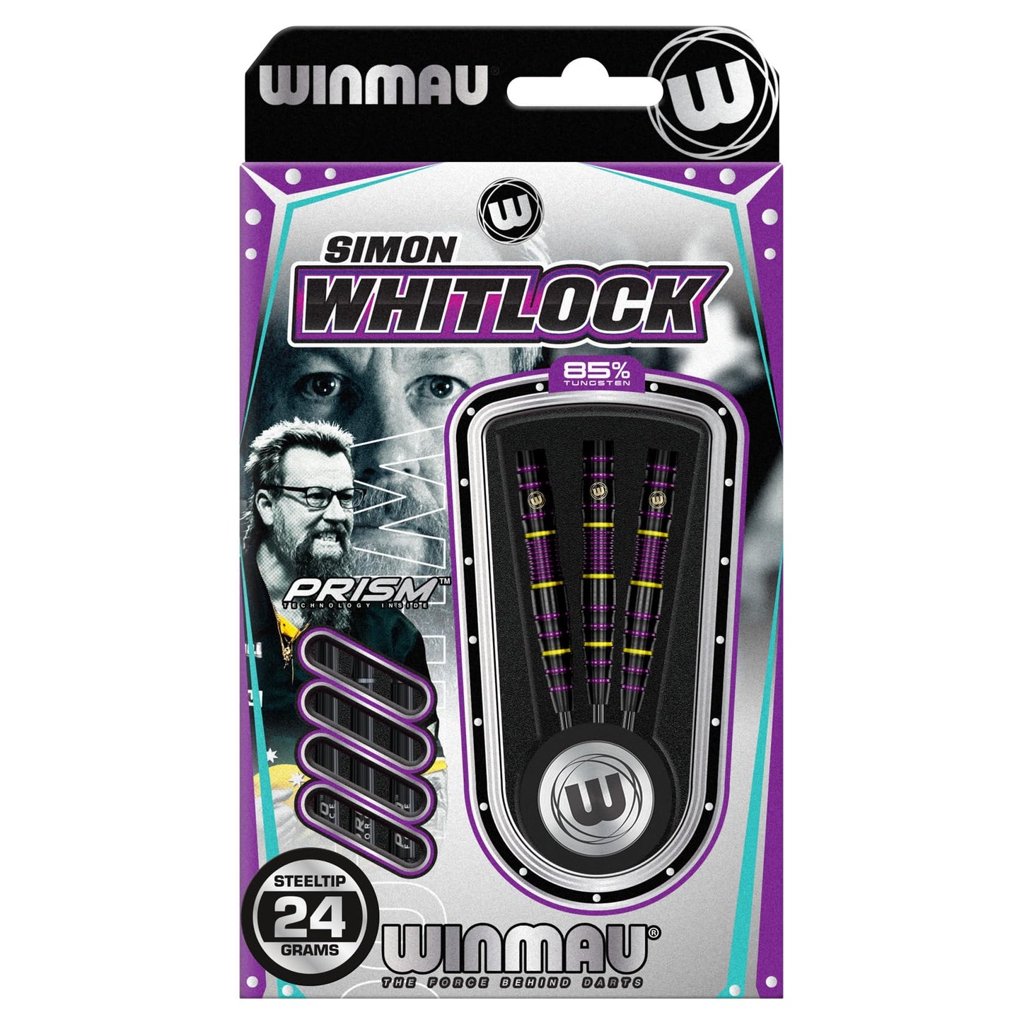 WINMAU Darts - 85% Pro Series Professional Dart Set with Dart Flights and Dart Shafts (Stems)