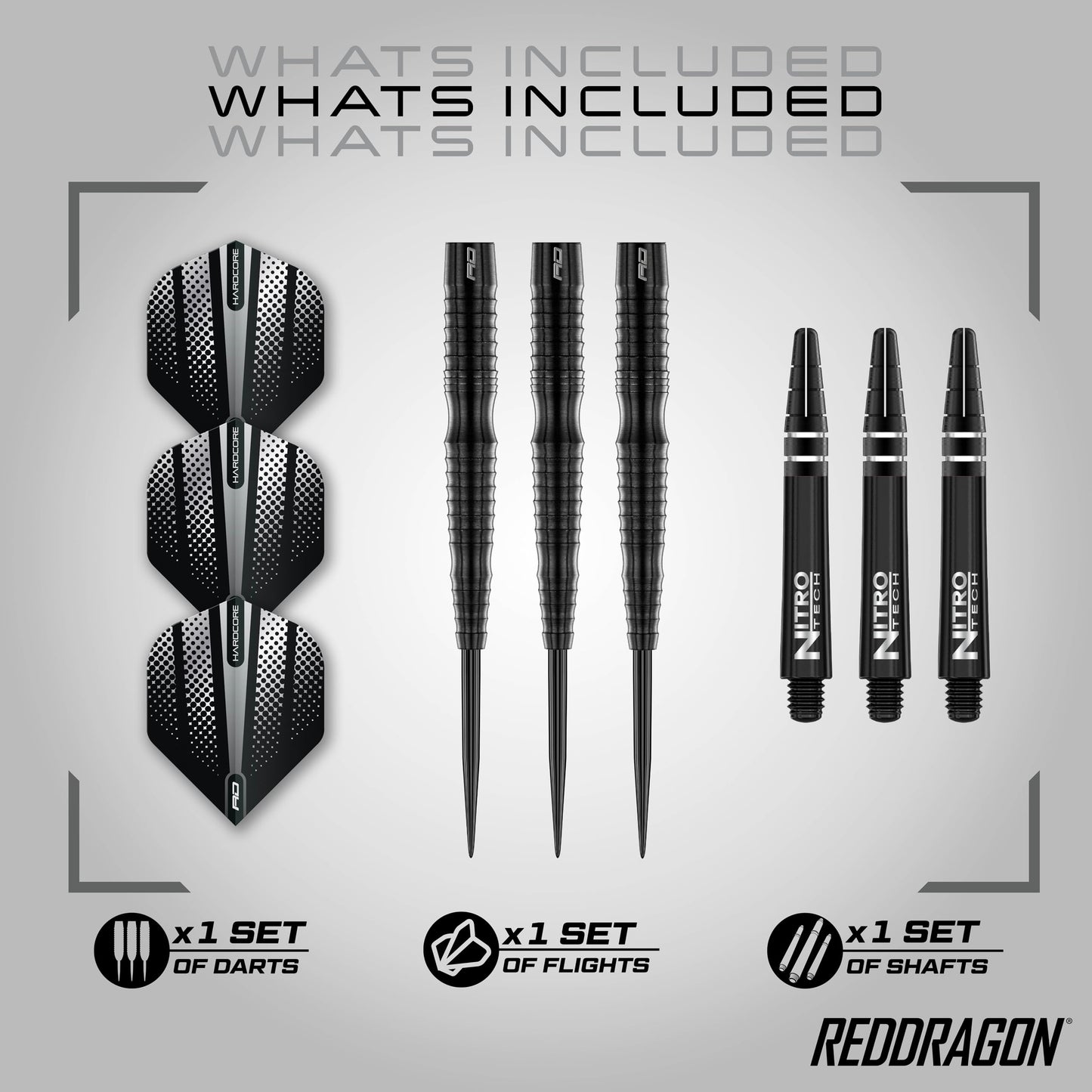 RED DRAGON Razor Edge Extreme Professional Tungsten Darts Set with Flights and Stems