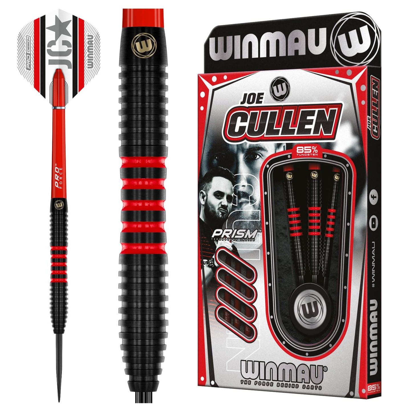 WINMAU Darts - 85% Pro Series Professional Dart Set with Dart Flights and Dart Shafts (Stems)