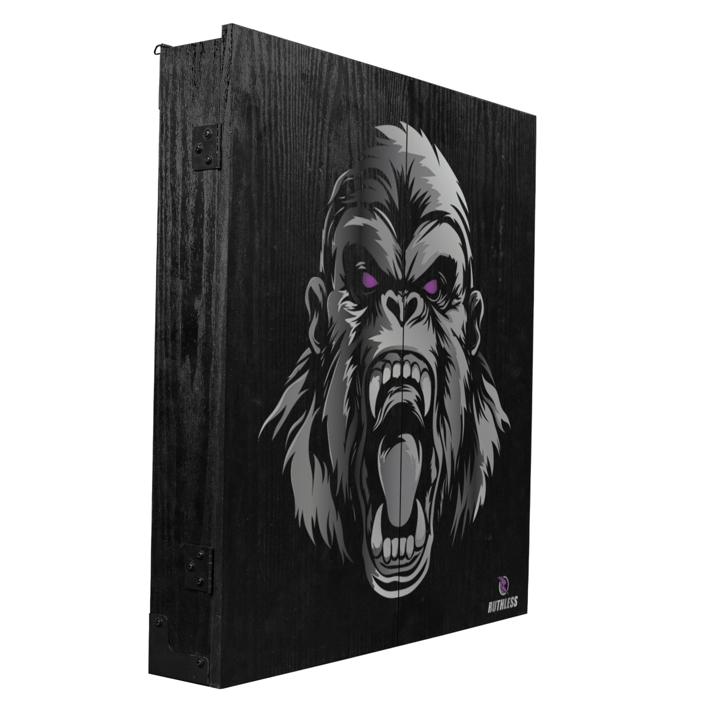 RUTHLESS Dart Board Cabinet | Professional Heavy Duty Square Black Dartboard Storage