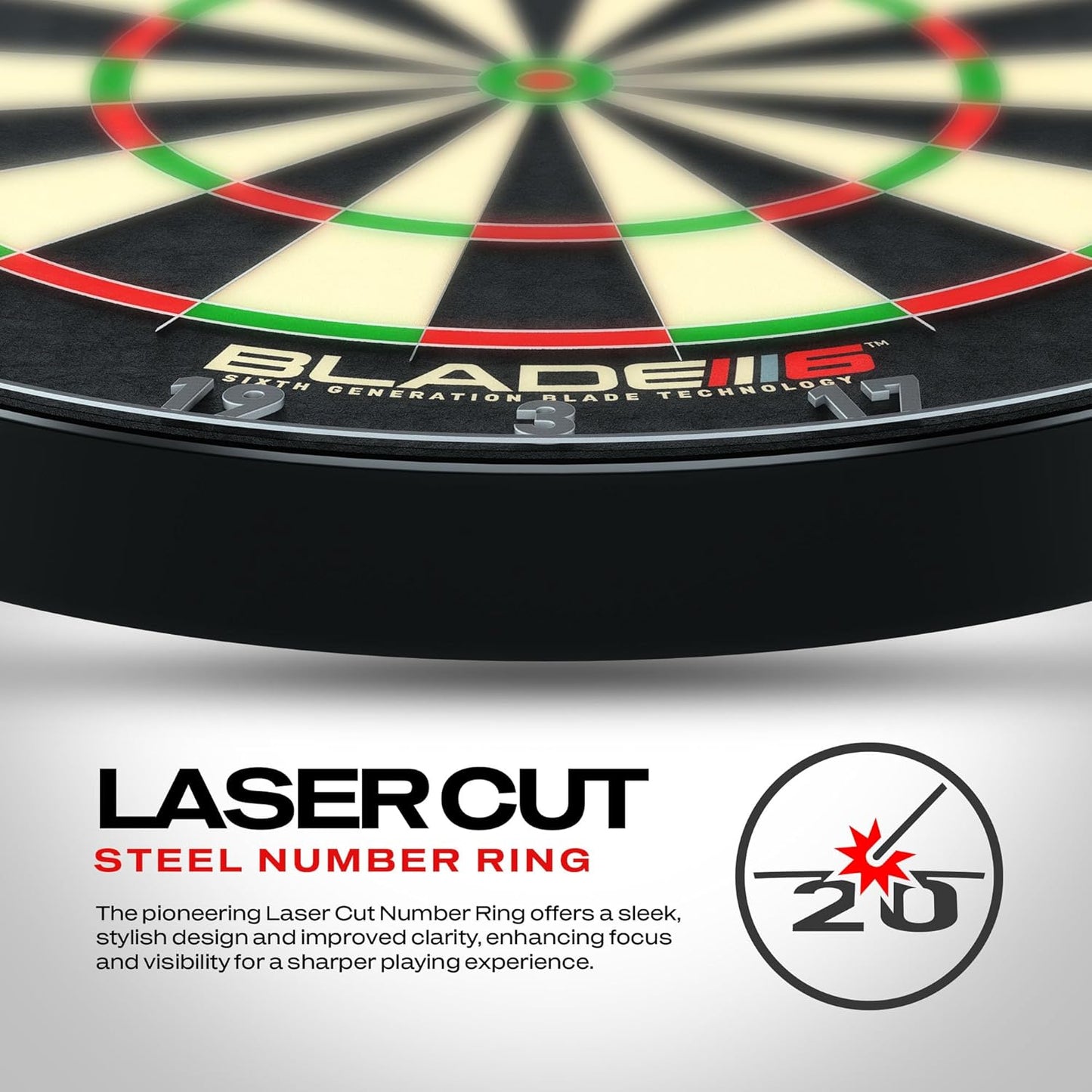 WINMAU Darts Blade 6 Triple Core Carbon Professional PDC Dartboard with Official tournament specifications | Endorsed by the PDC