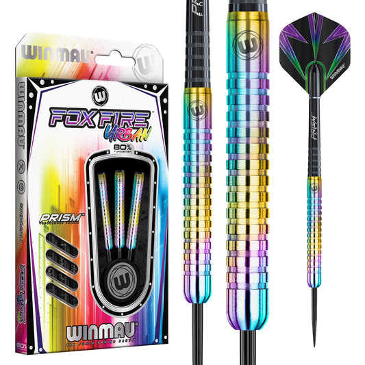WINMAU Foxfire Urban Professional Tungsten Darts Set with Flights and Stems (Shafts)