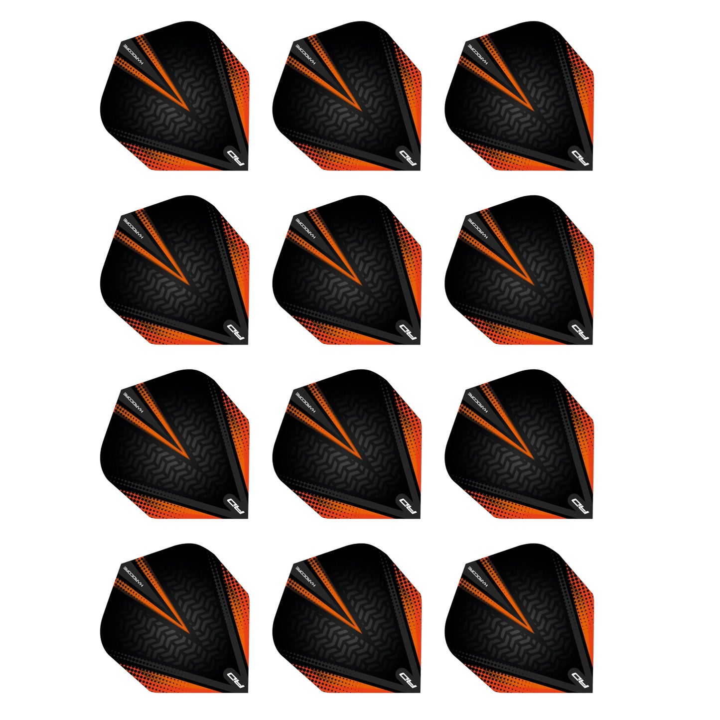 RED DRAGON Hardcore Radical Extra Thick Standard Dart Flights - 4 sets Per Pack (12 Dart Flights in total)