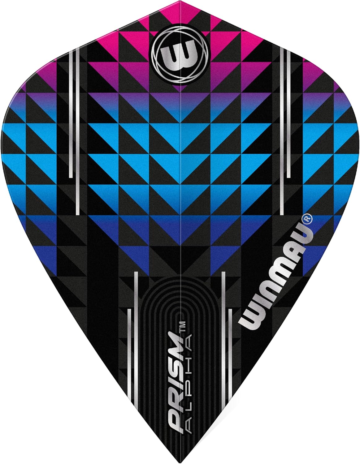 WINMAU Prism Alpha Black, Blue and Purple Kite Shape Dart Flights - 10 sets per pack (30 dart flights in total)