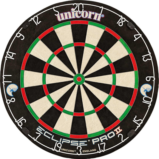 UNICORN Dartboard | Eclipse Pro 2 | Flat Profile Number Ring | Championship Quality Sisal Bristle | Staple-Free Construction