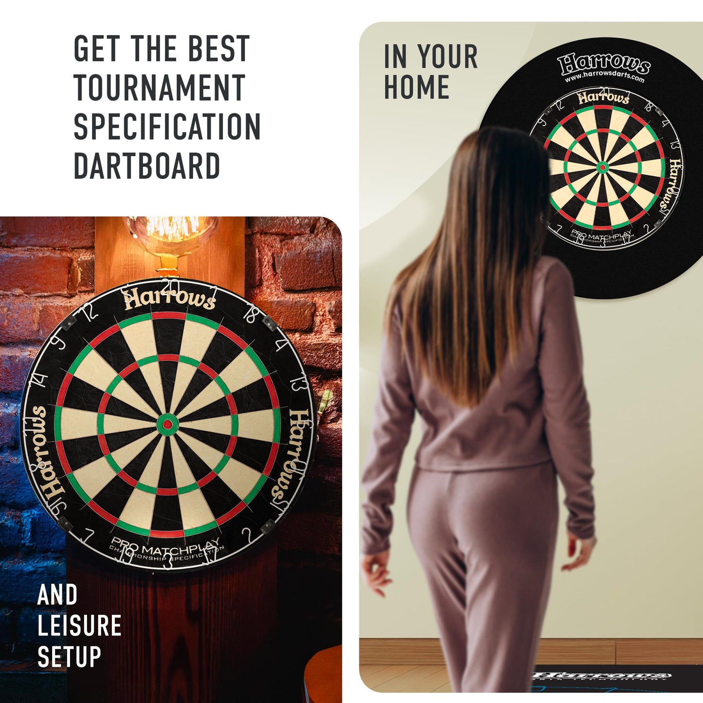 Harrows Dart Boards I Dartboard Official Size I Darts Board with Ultra Thin Knife Wire for Maximum Scoring I Compatible with Dart Board Stand, Dart Board Lighting, Dartboard Cabinet