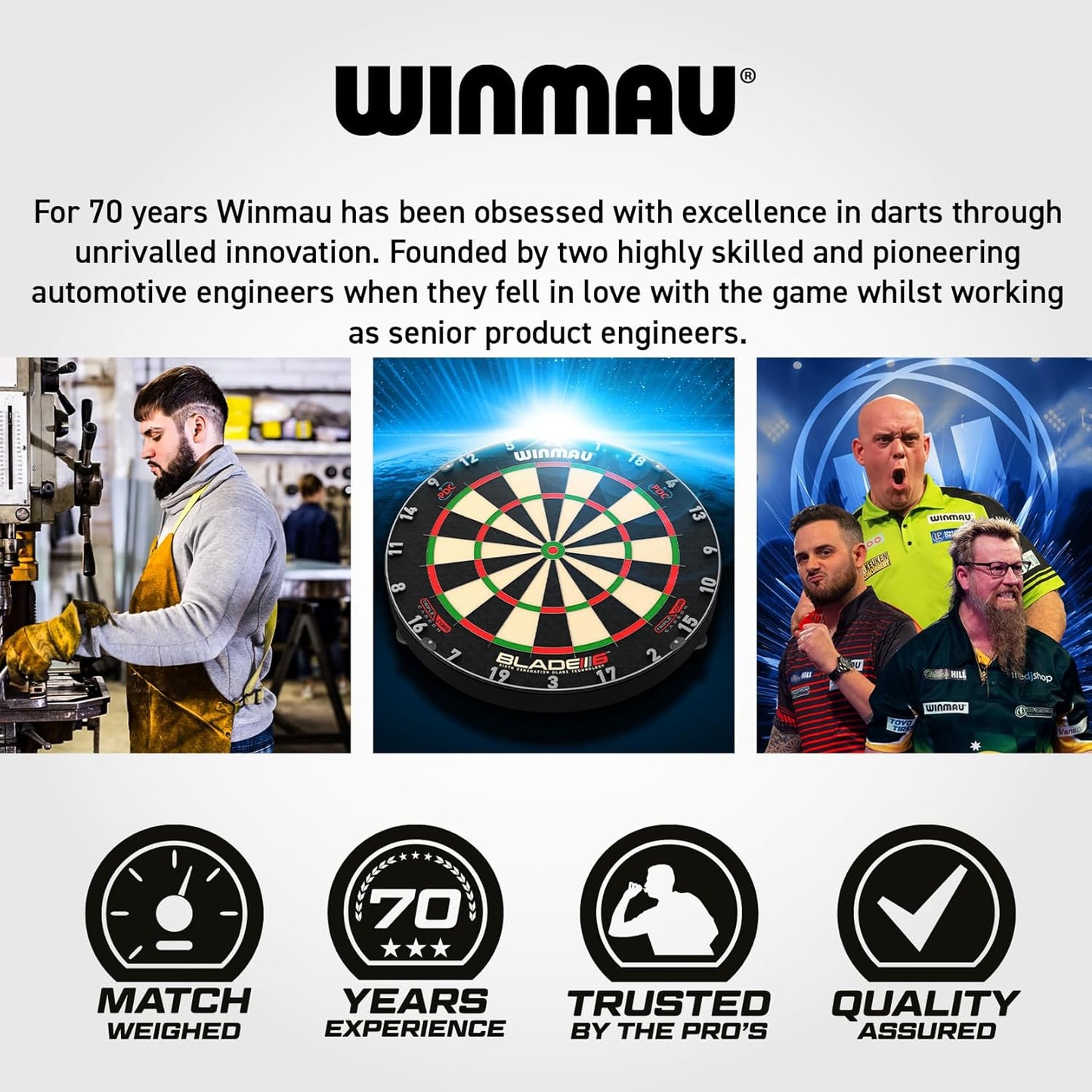 WINMAU Darts Mat - Pro Zone Precision PVC Dart Mat with Raised Integrated Oche Line for Steel Tip - Floor Protection for Dart Board