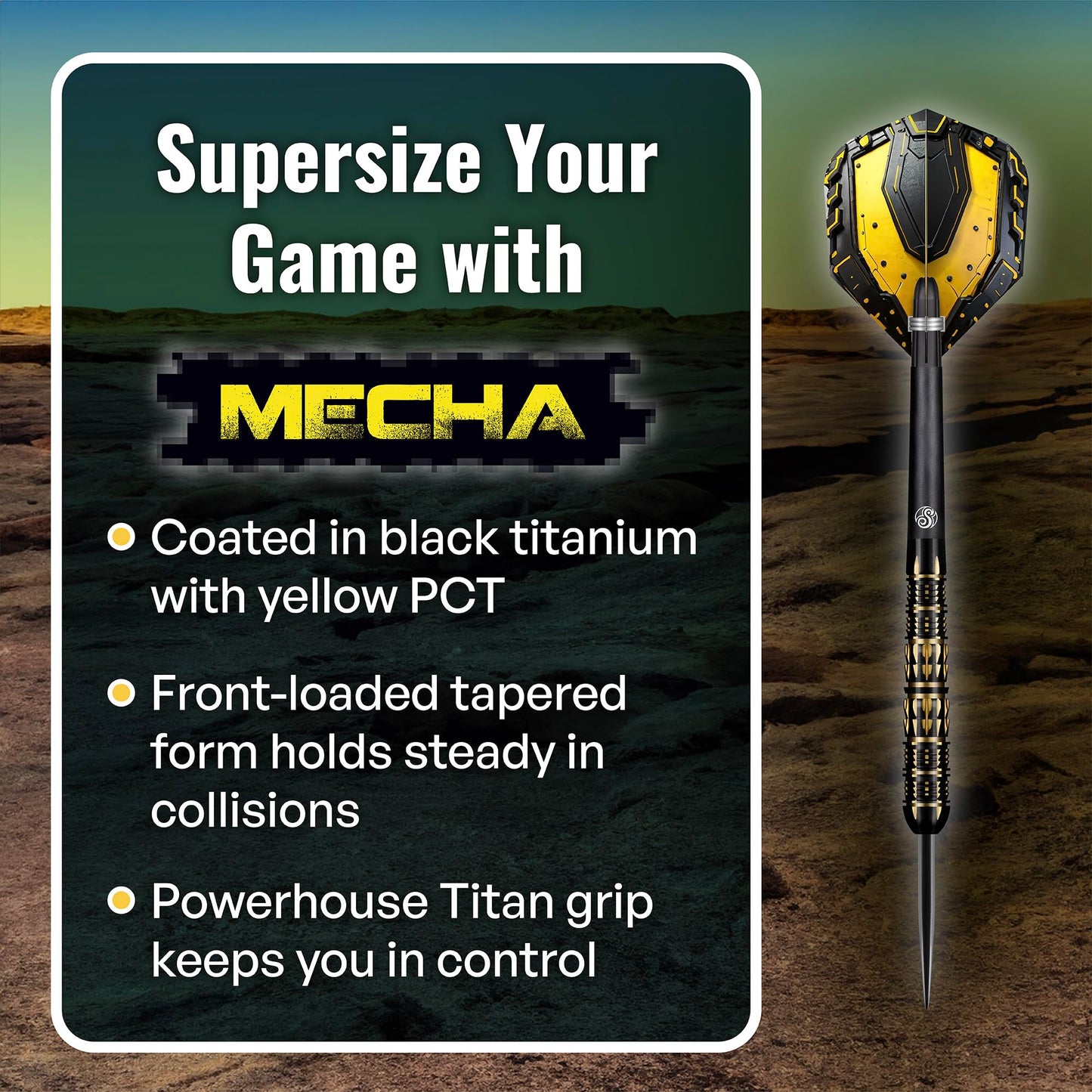 Shot! Darts AI Mecha 90% Tungsten Pro Throwing Darts Steel Tip Set, Professional – Made in New Zealand – Designed Dart Flights for Women & Men – Metal Tip Bar Darts for Adults