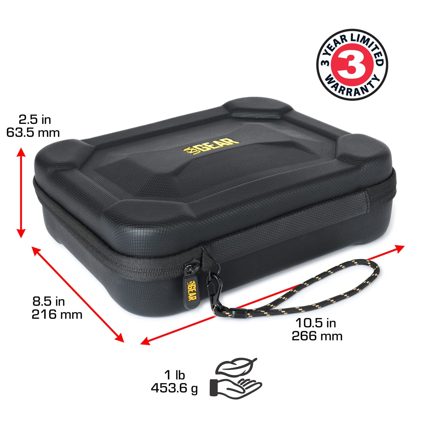 USA Gear XL Semi Hard Shell Dart Case - Storage Protective Case for 15 Piece Dart Set, Tips, Flights and Shafts, and More Accessories - Locking Foam Design for Soft and Steel Tips - Black