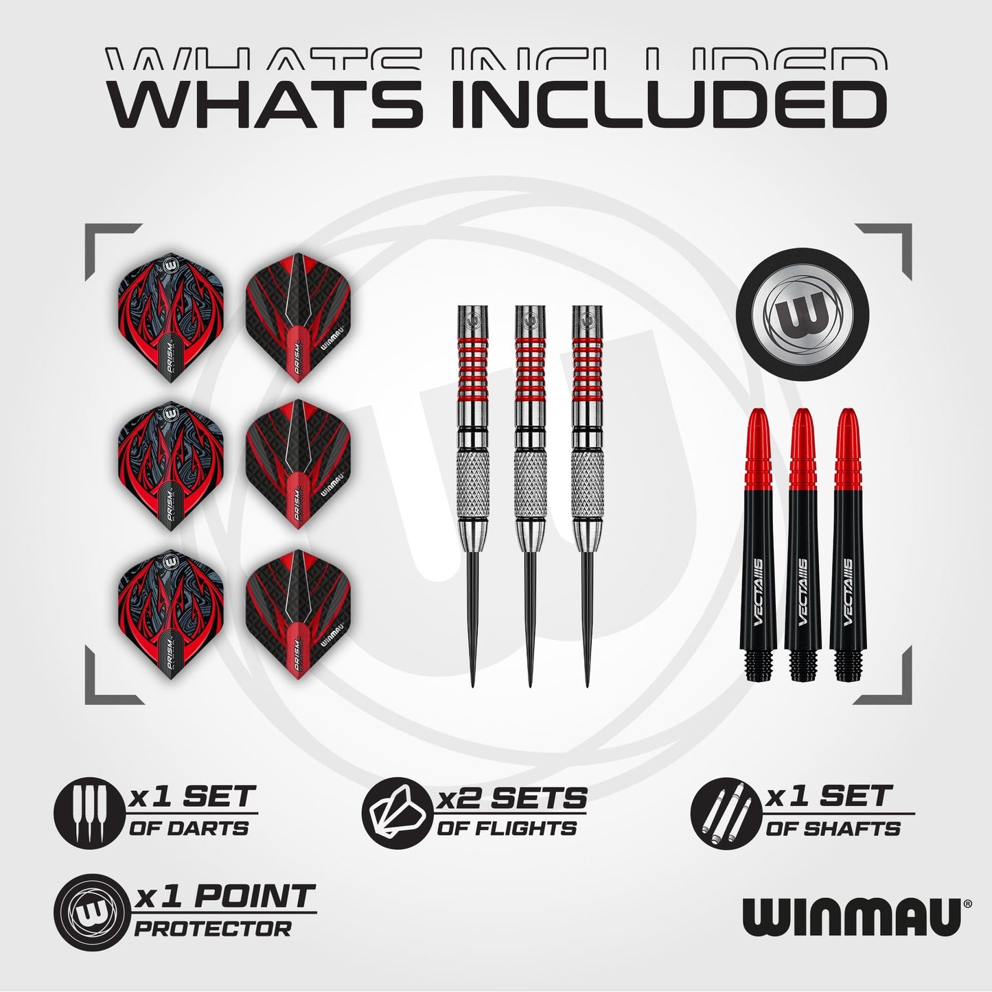 WINMAU Darts Navigator Series 90% Tungsten Steeltip Darts Set with Dart Flights and Dart Shafts (Stems)