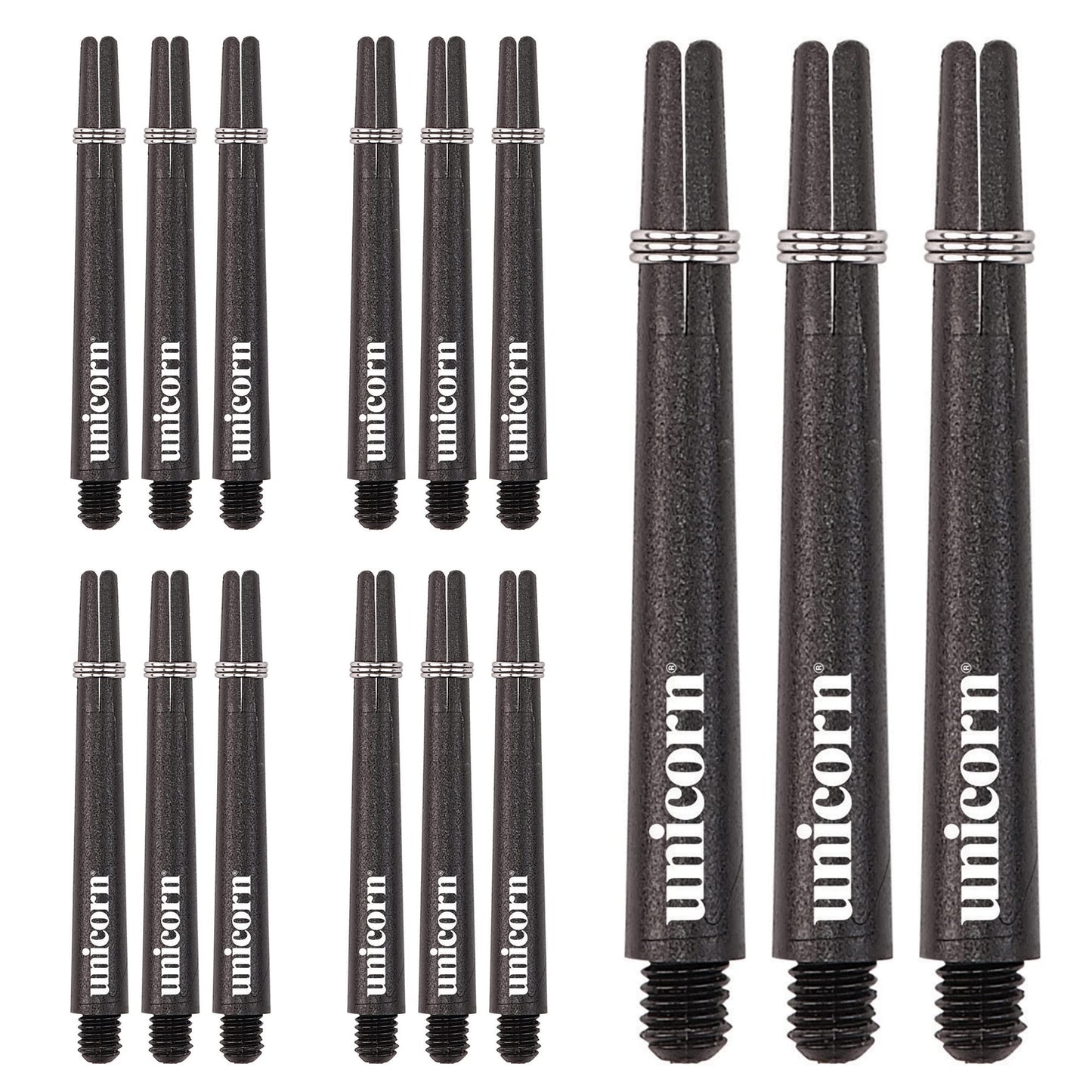 Unicorn Dart Shafts | Gripper 3 Value Pack | Durable Nylon | White | 15 Stems | Medium 44.2 mm