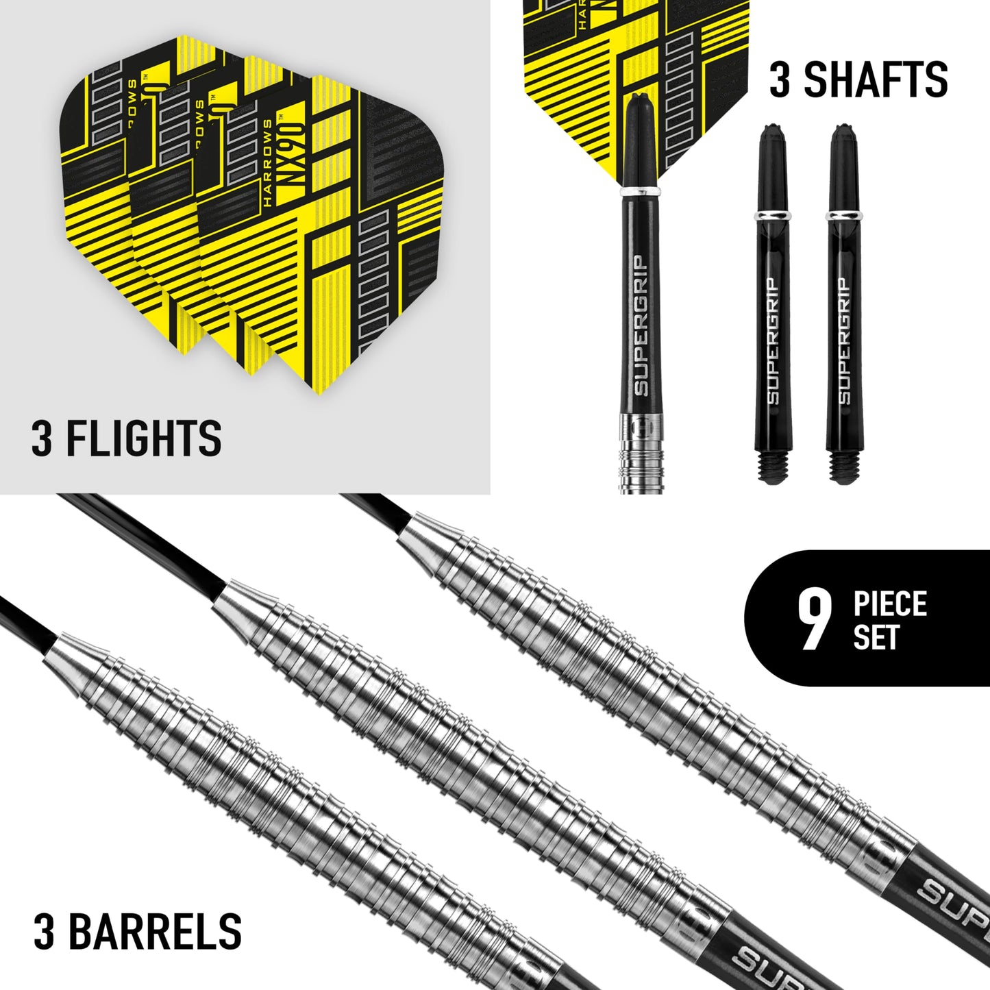 Harrows NX90 90% Tungsten Steel Tip Darts