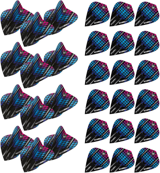 WINMAU Prism Alpha Black, Blue and Purple Kite Shape Dart Flights - 10 sets per pack (30 dart flights in total)