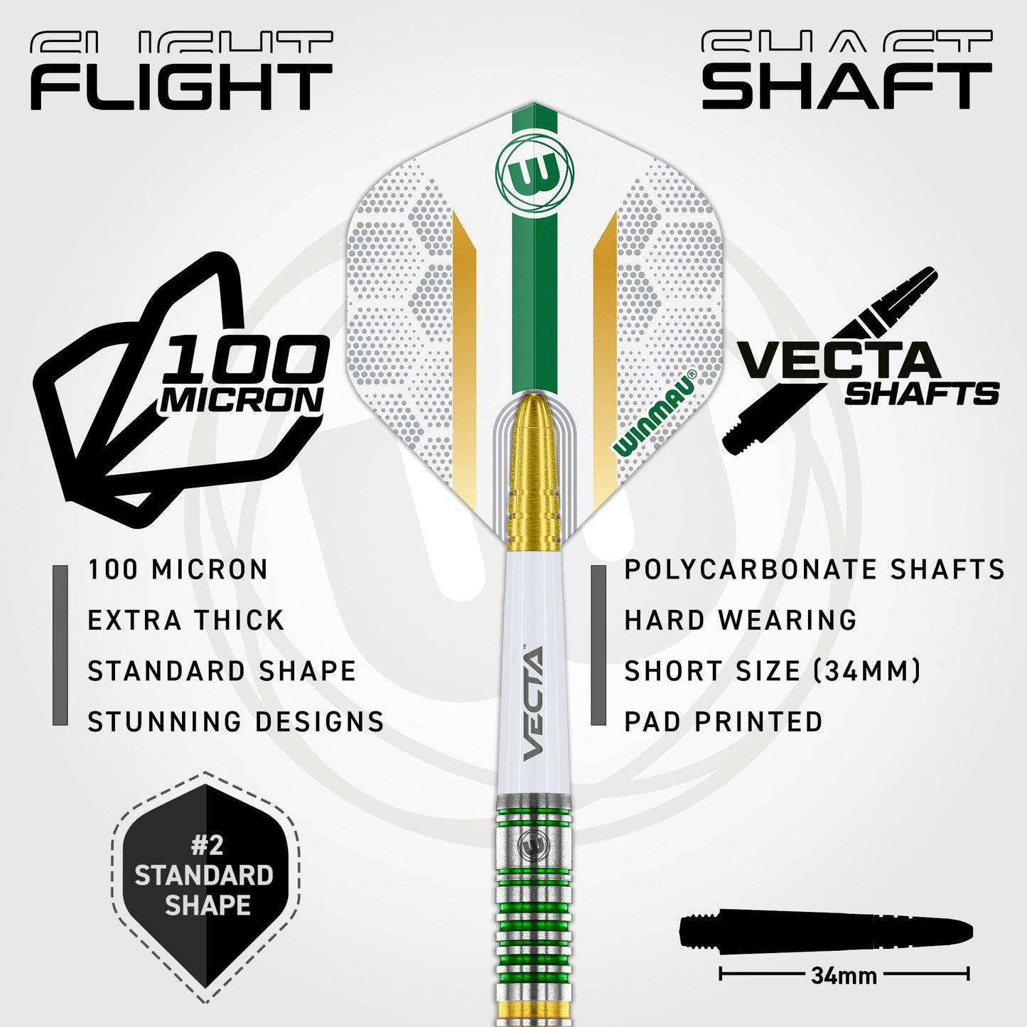 WINMAU Darts Xenon Series 90% Professional Tungsten Darts Set with Dart Flights and Dart Shafts (Stems) - Available weights 18g Soft Tip 23g, 24g and 25g Steel Tip