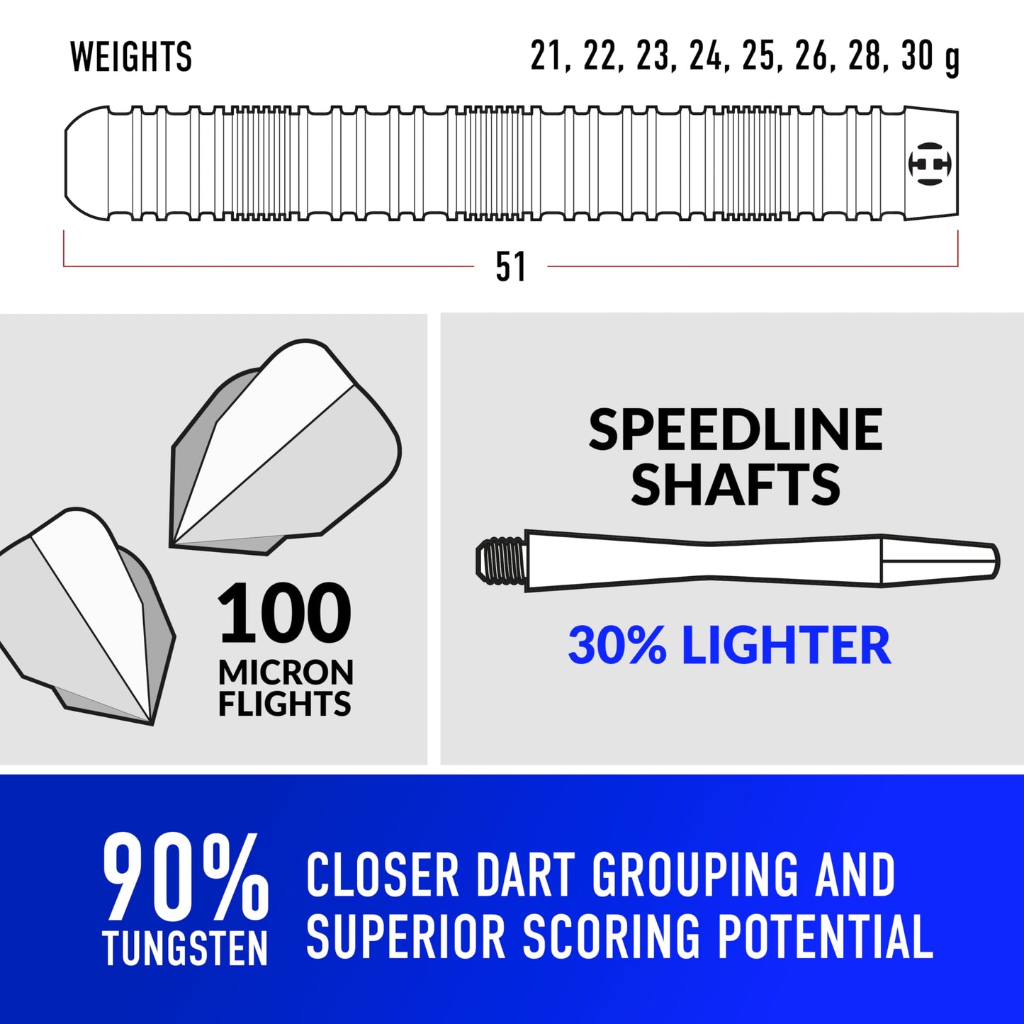 Harrows Caliber 90% Silver Tungsten Steel Tip Darts Set I 21g to 30g All Weights Available I Huge 16pcs Bundle with Spare Shafts, Prime Flights & Travel Case
