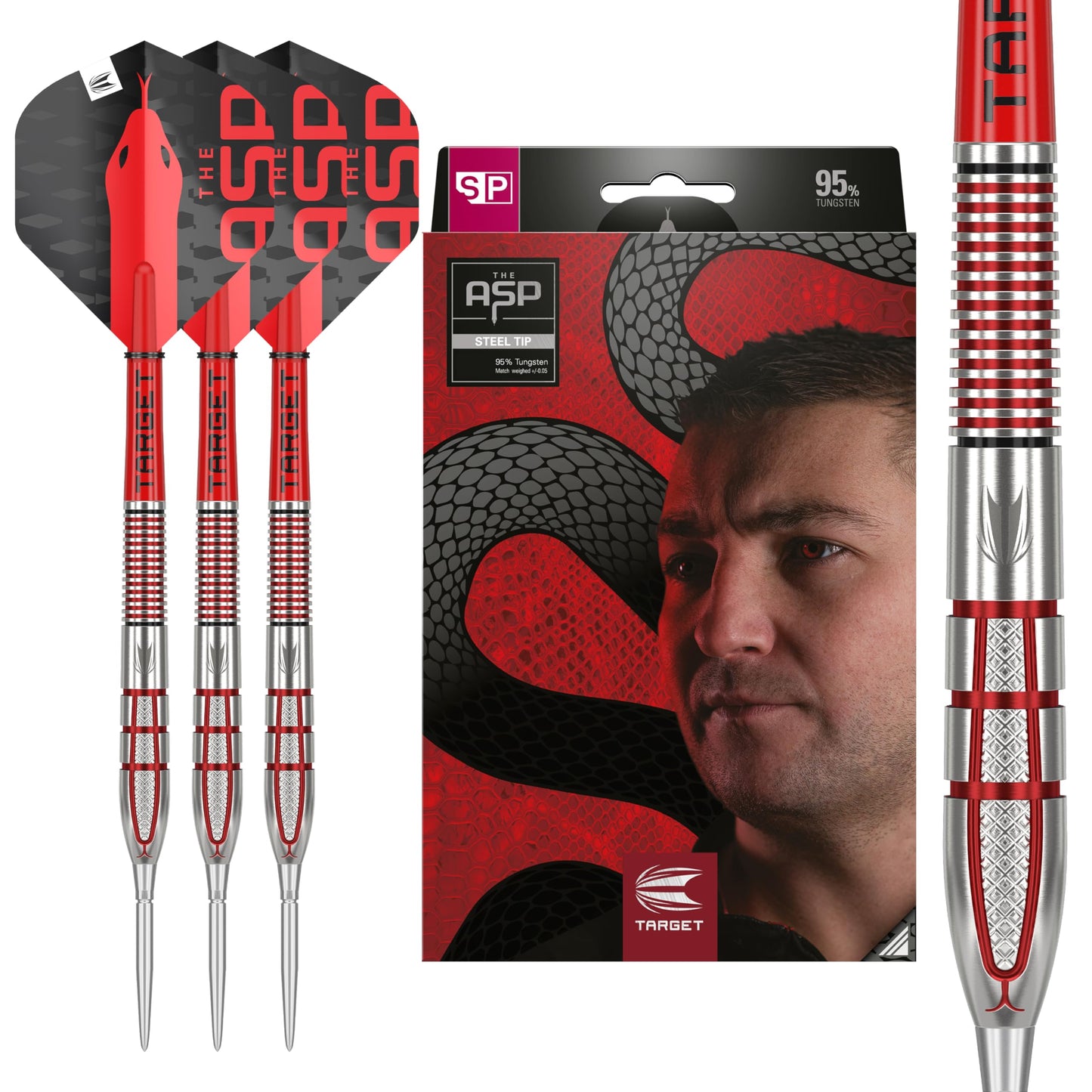 TARGET Darts Nathan Aspinall Gen 2 95% Tungsten Swiss Point Steel Tip Darts Set