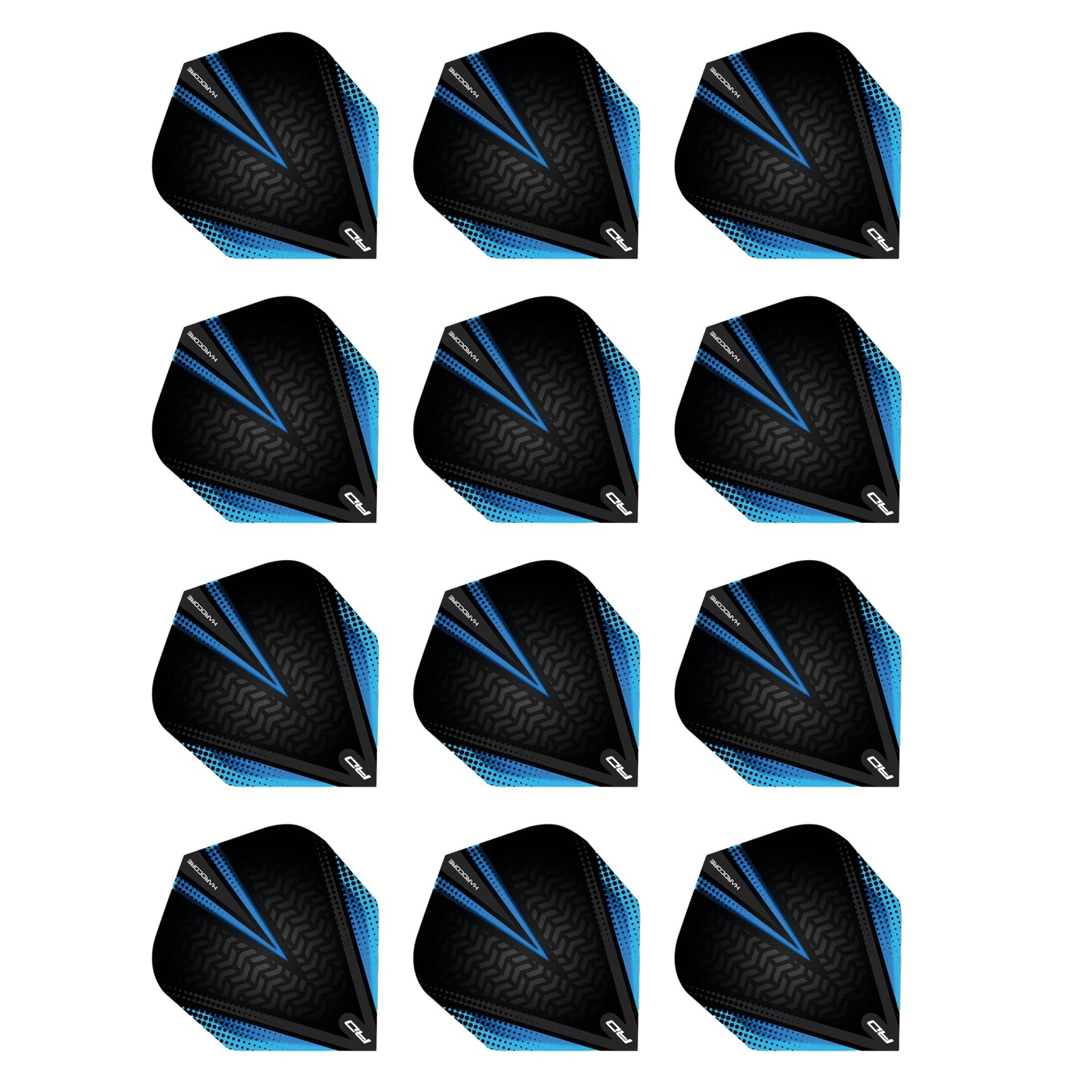 RED DRAGON Hardcore Radical Extra Thick Standard Dart Flights - 4 sets Per Pack (12 Dart Flights in total)