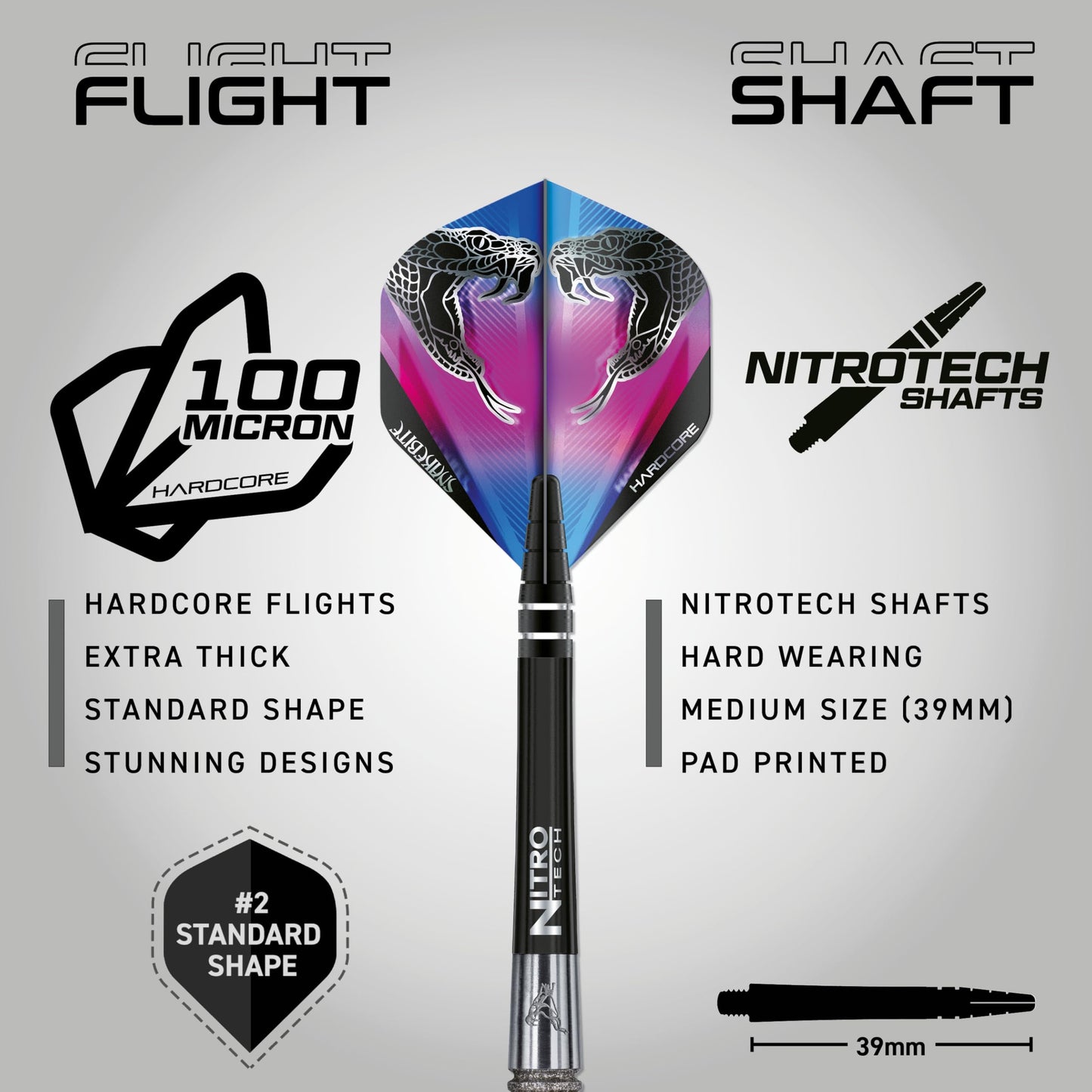 RED DRAGON Peter Wright Snakebite Euro 11 Element: 20g or 24g Tungsten Darts Set with Flights and Stems