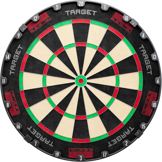 TARGET Darts TOR Dartboard, Steel Tip Dart Board | Competition Standard Steel Tip Dartboards with Fixing Kit, Modern Rotational Number Ring, Premium Madagascan Sisal, Stainless Steel Thin Wire System